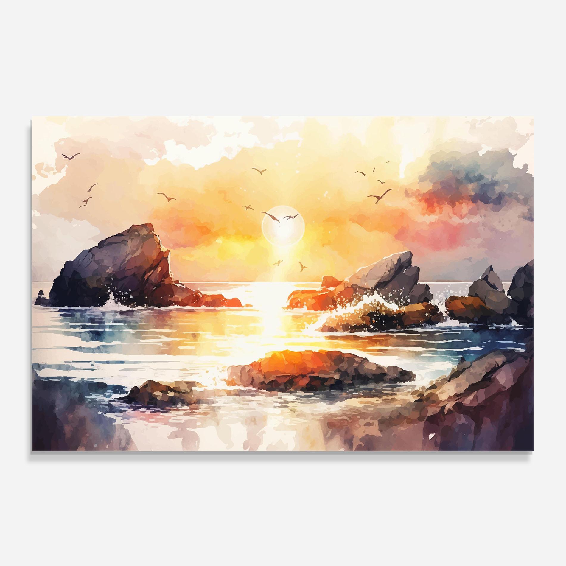 Panou Sticla Bucatarie Pretty Pastel Sunset mockup 0