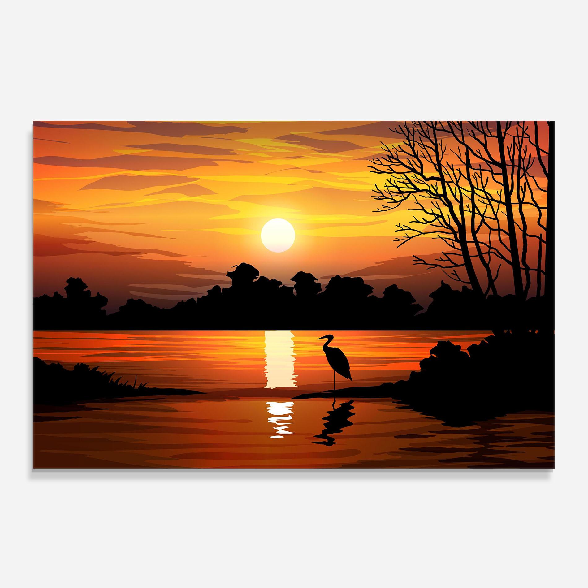 Panou Sticla Bucatarie Sunset Land mockup 0