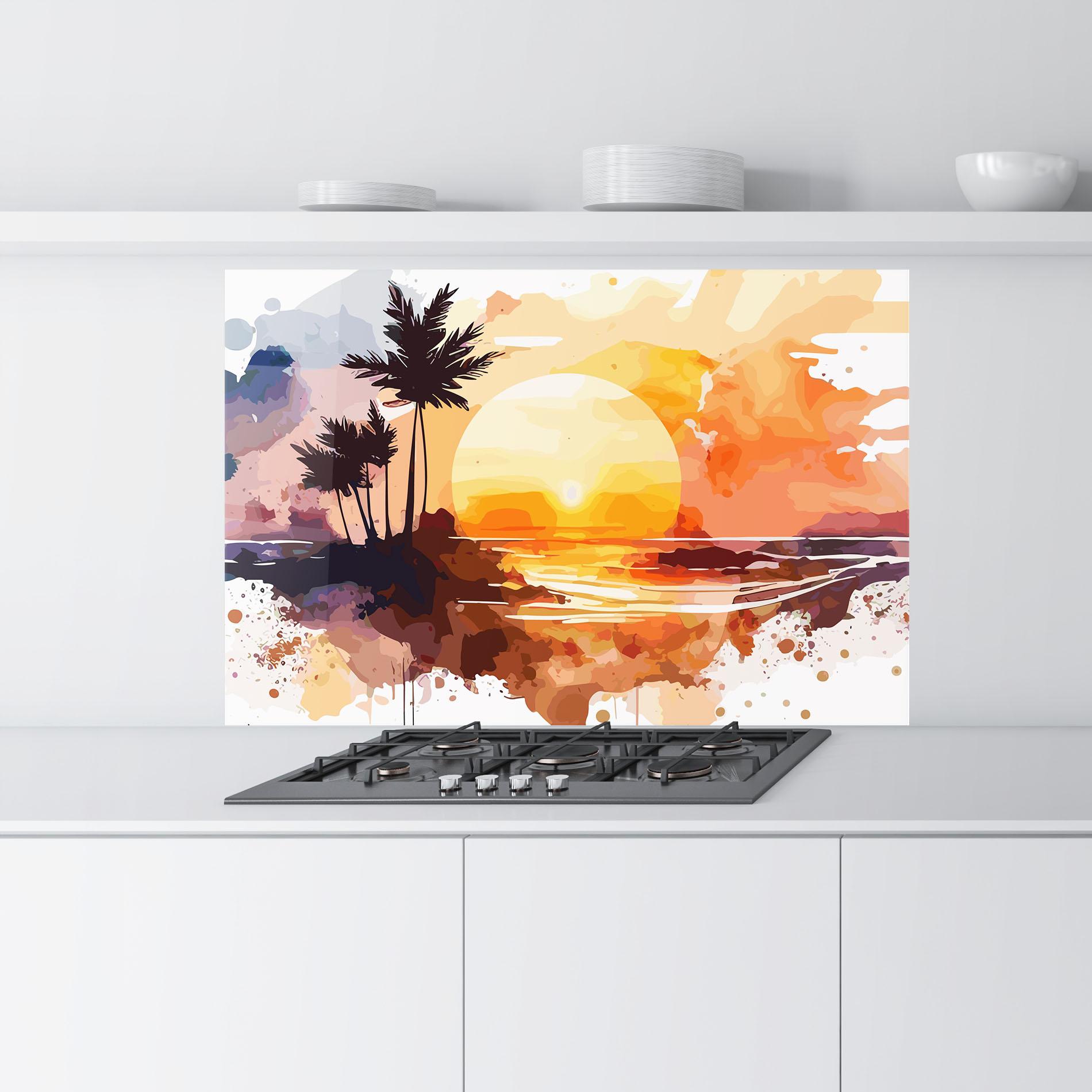 Panou Sticla Bucatarie Beautiful Sunrise mockup 9
