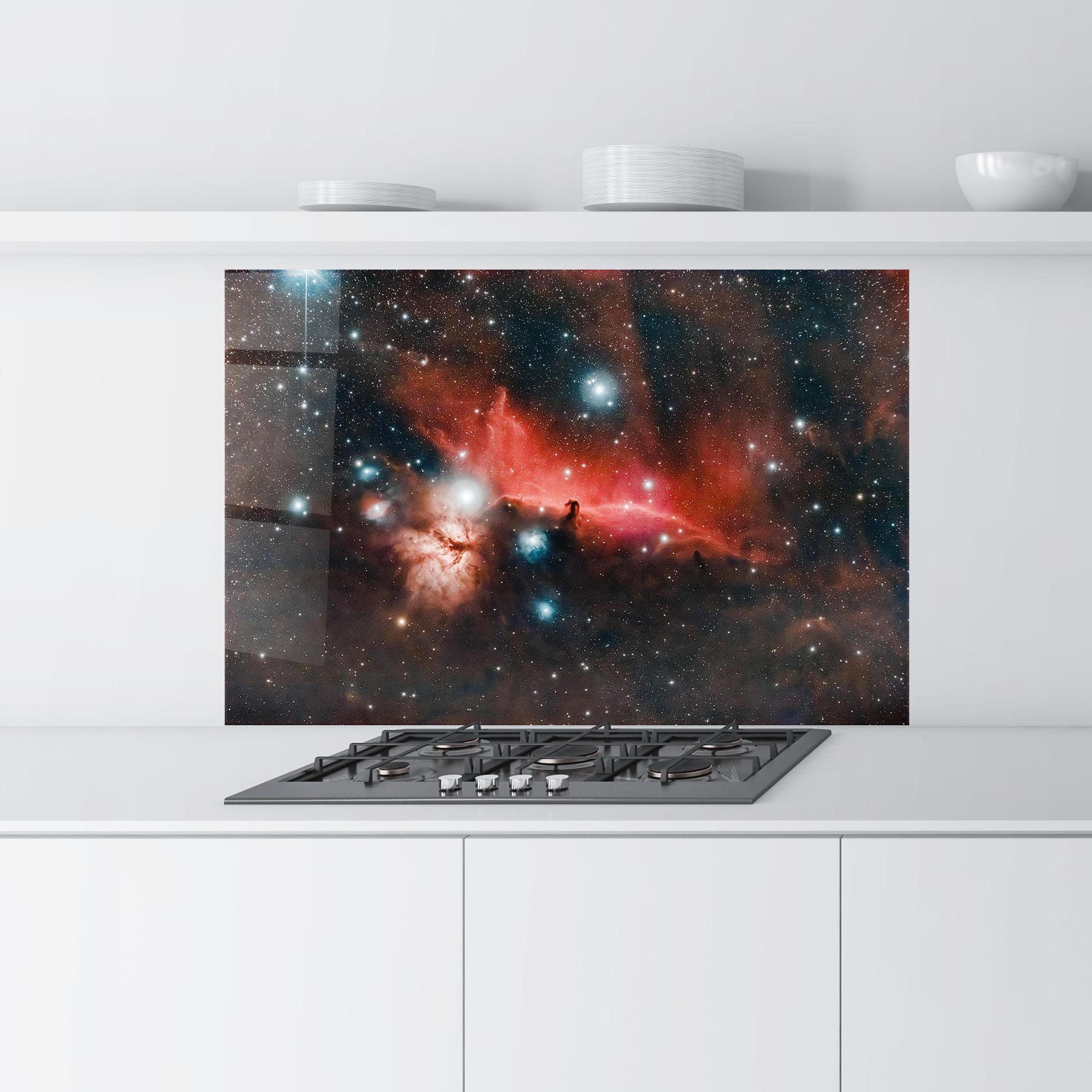 Panou Sticla Bucatarie Galactic Abstract mockup 9