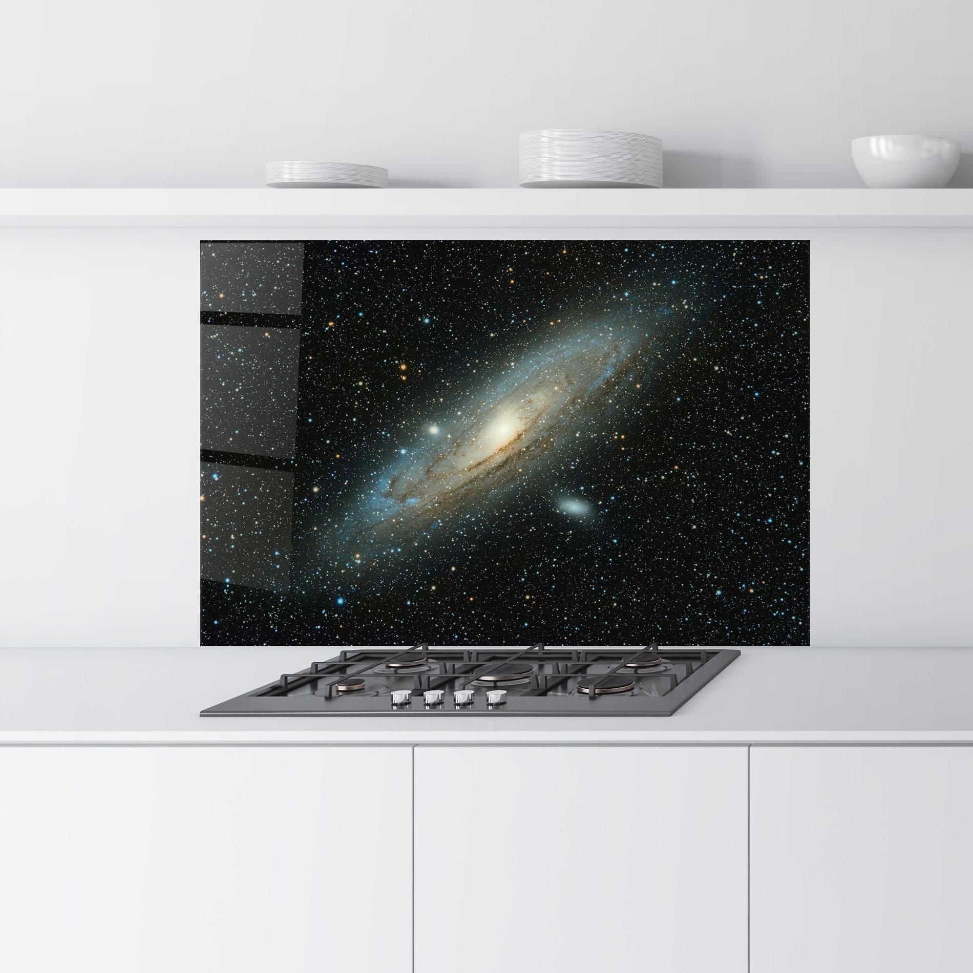 Panou Sticla Bucatarie Galaxy Stars mockup 9