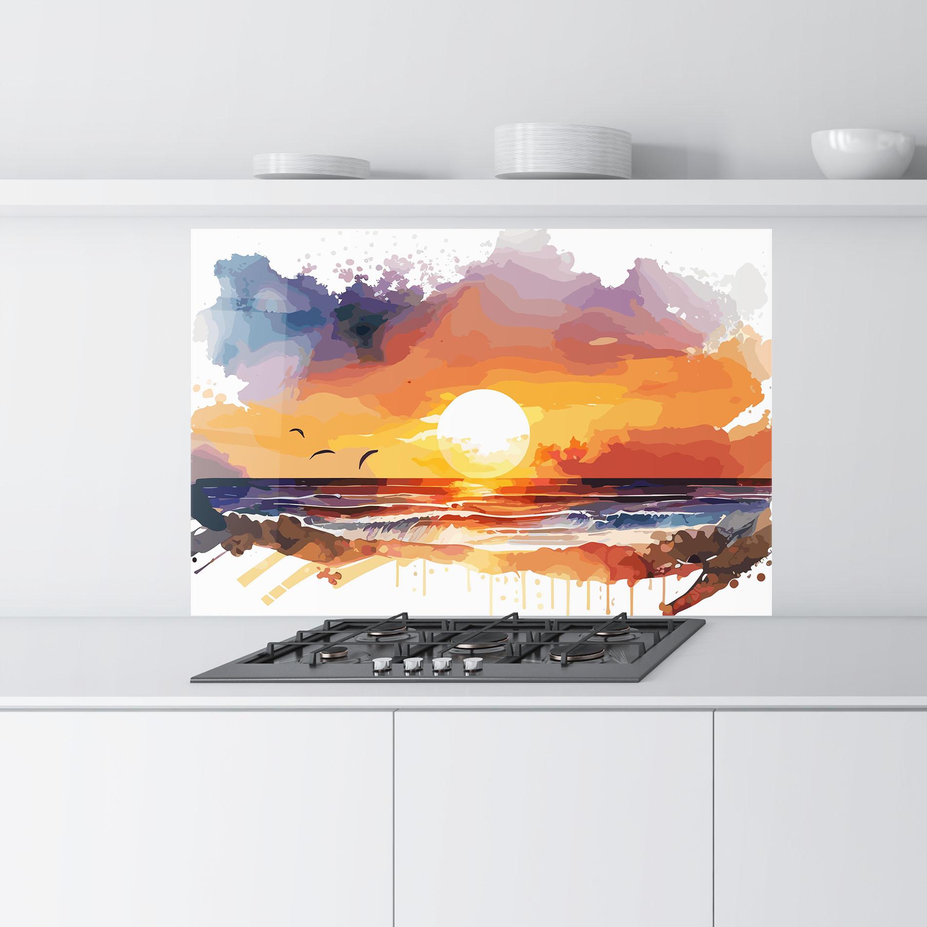 Panou Sticla Bucatarie Sunset Art mockup 9