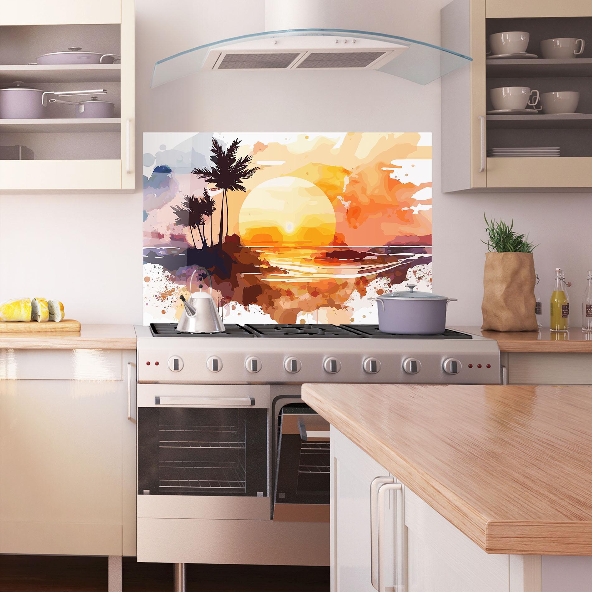 Panou Sticla Bucatarie Beautiful Sunrise mockup 1