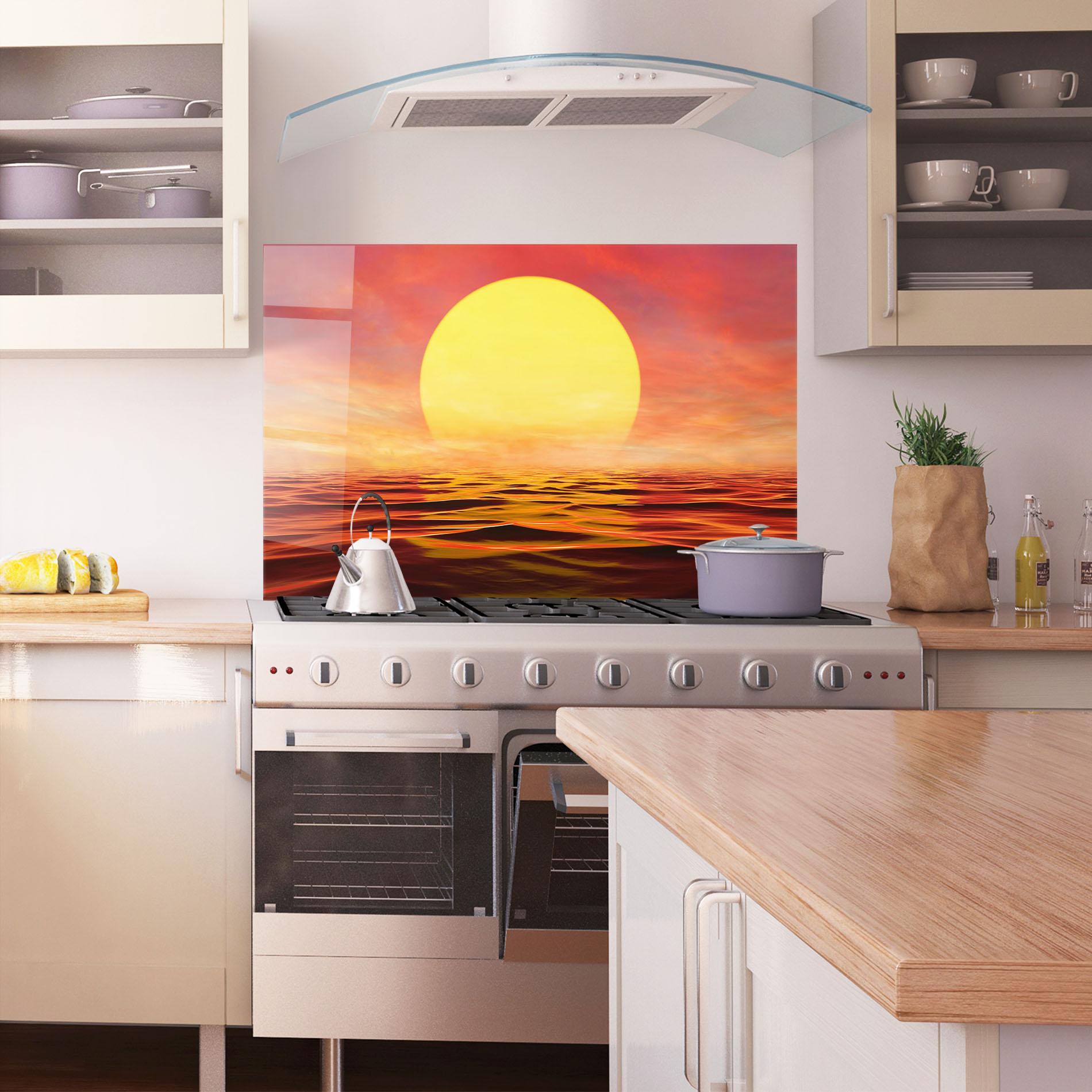 Panou Sticla Bucatarie Clouds Reflection Sky mockup 1