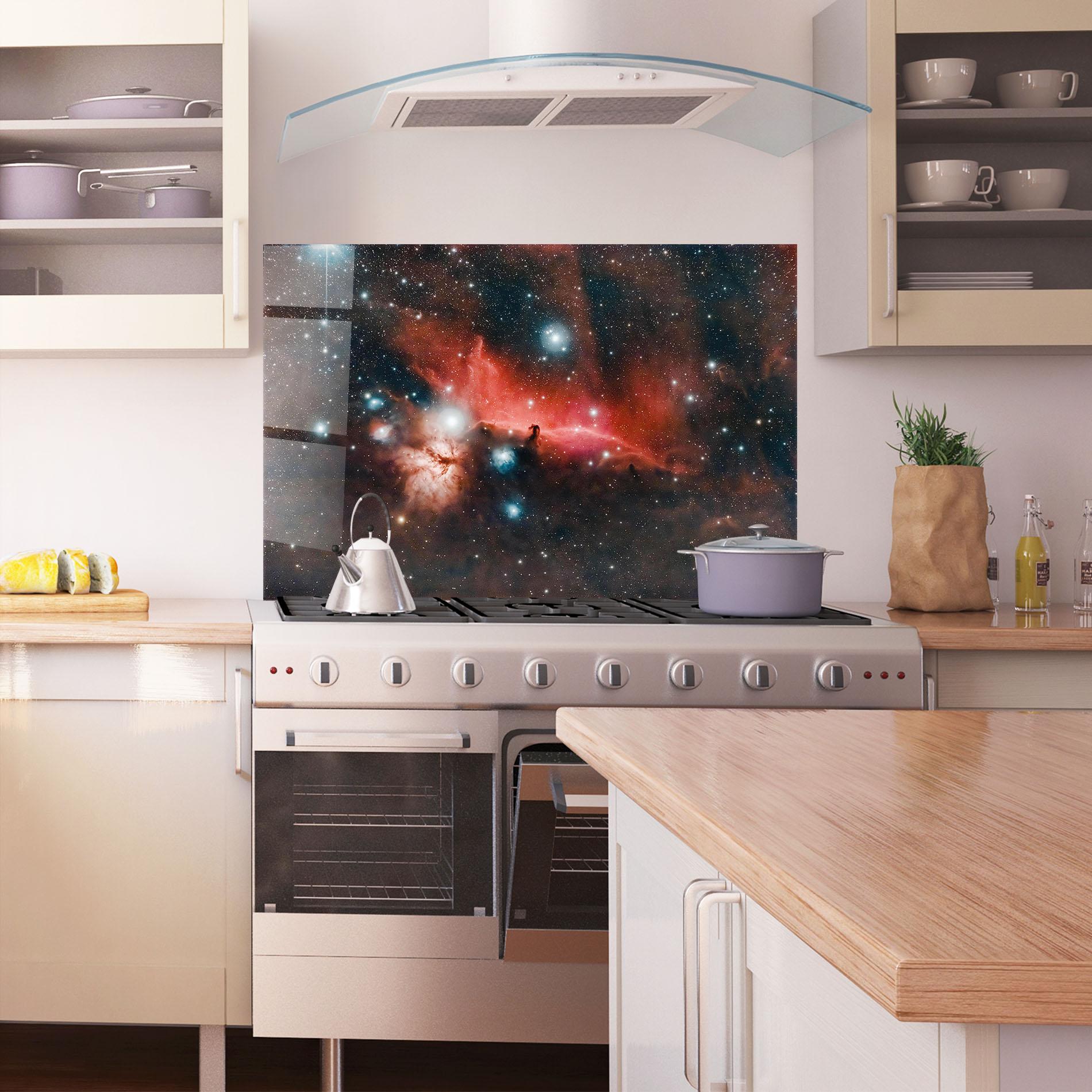 Panou Sticla Bucatarie Galactic Abstract mockup 1