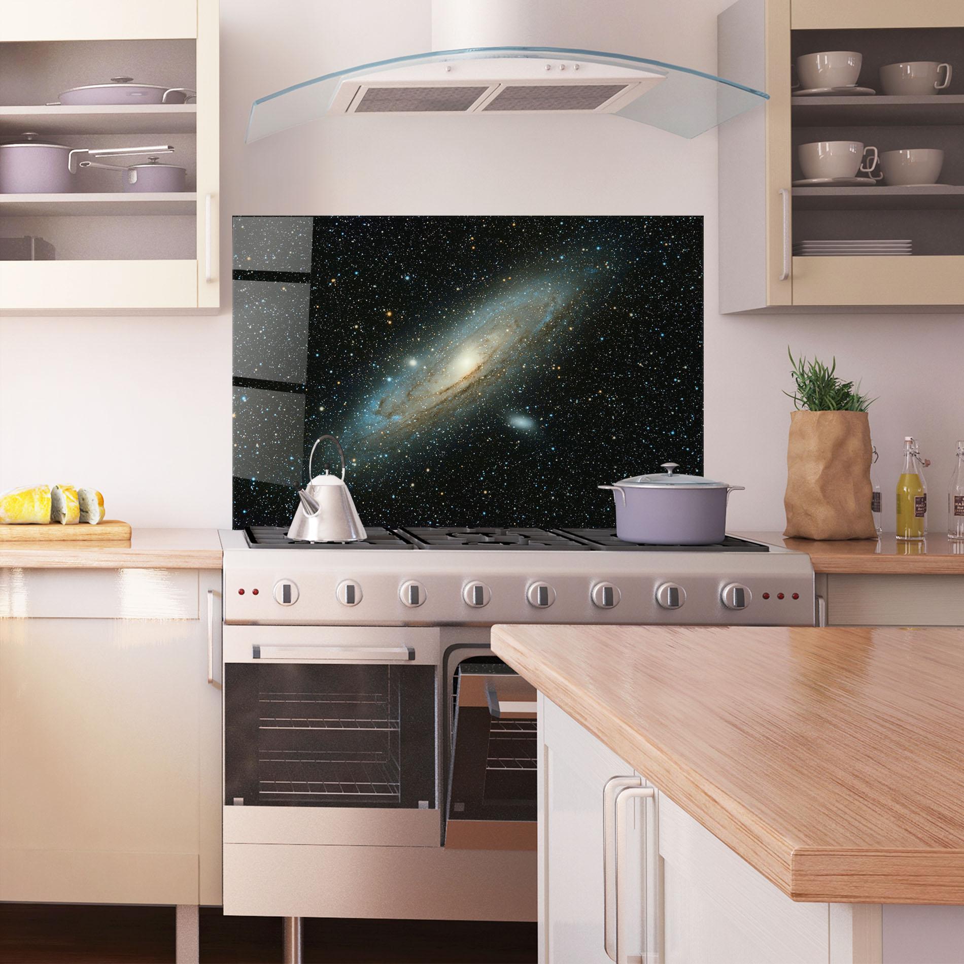 Panou Sticla Bucatarie Galaxy Stars mockup 1