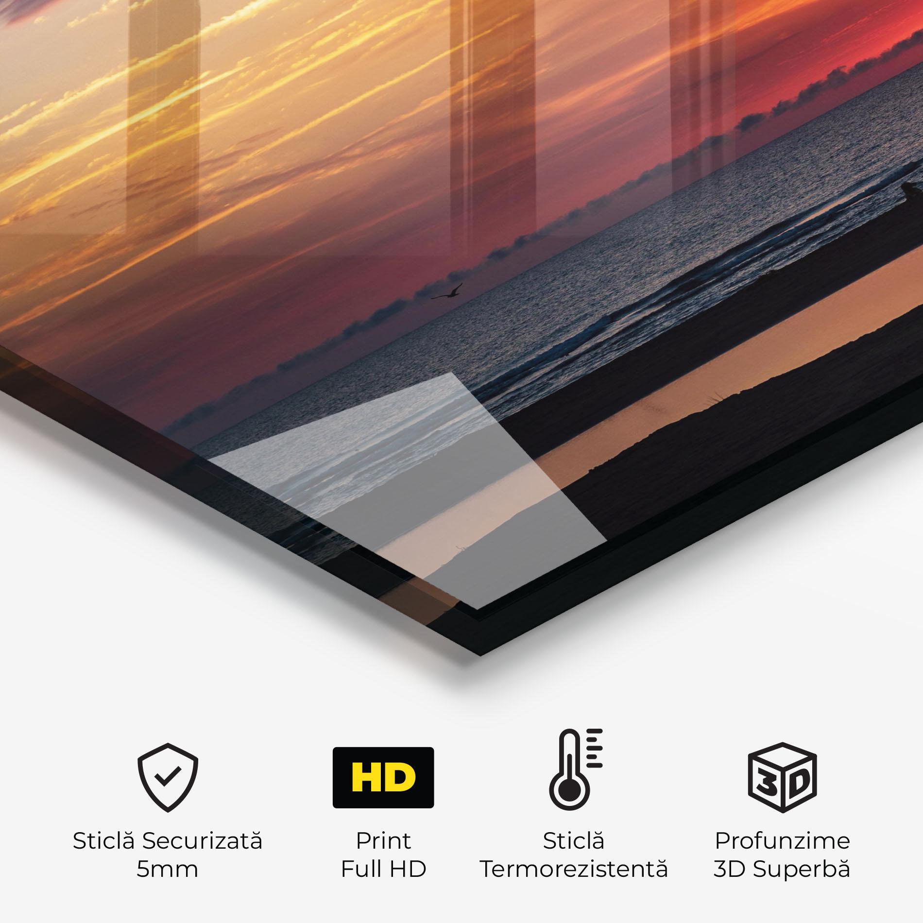 Panou Sticla Bucatarie Colorful Sunrise Sea mockup 2