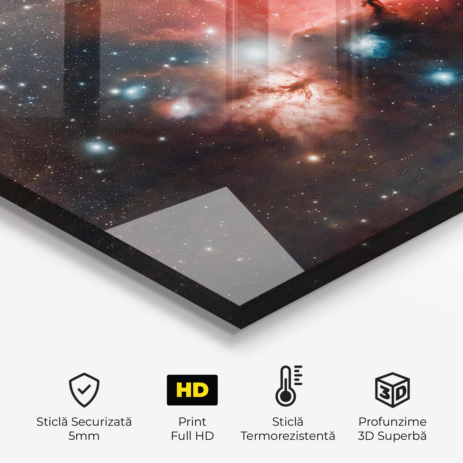 Panou Sticla Bucatarie Galactic Abstract mockup 2