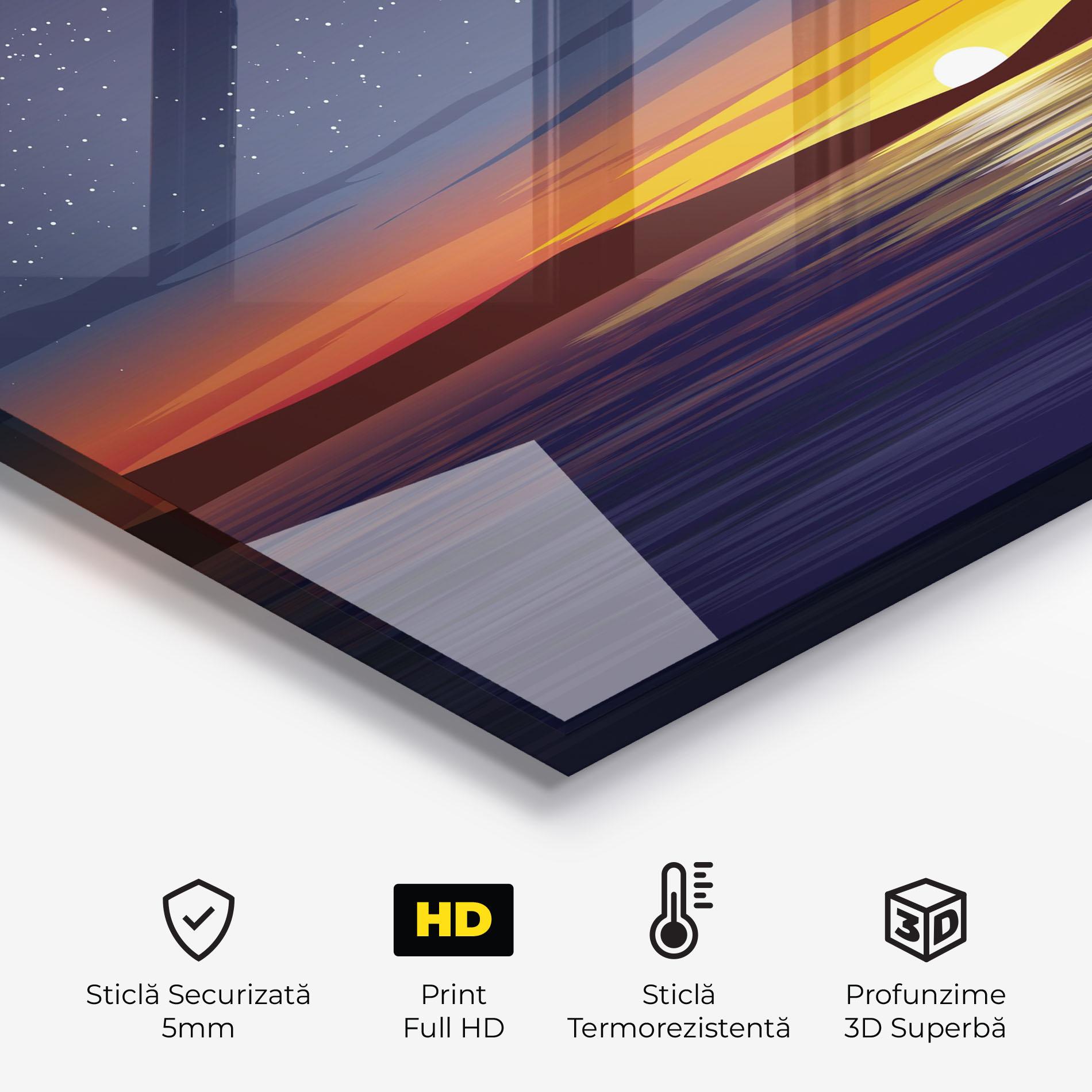 Panou Sticla Bucatarie Ocean Moon Sunset mockup 2