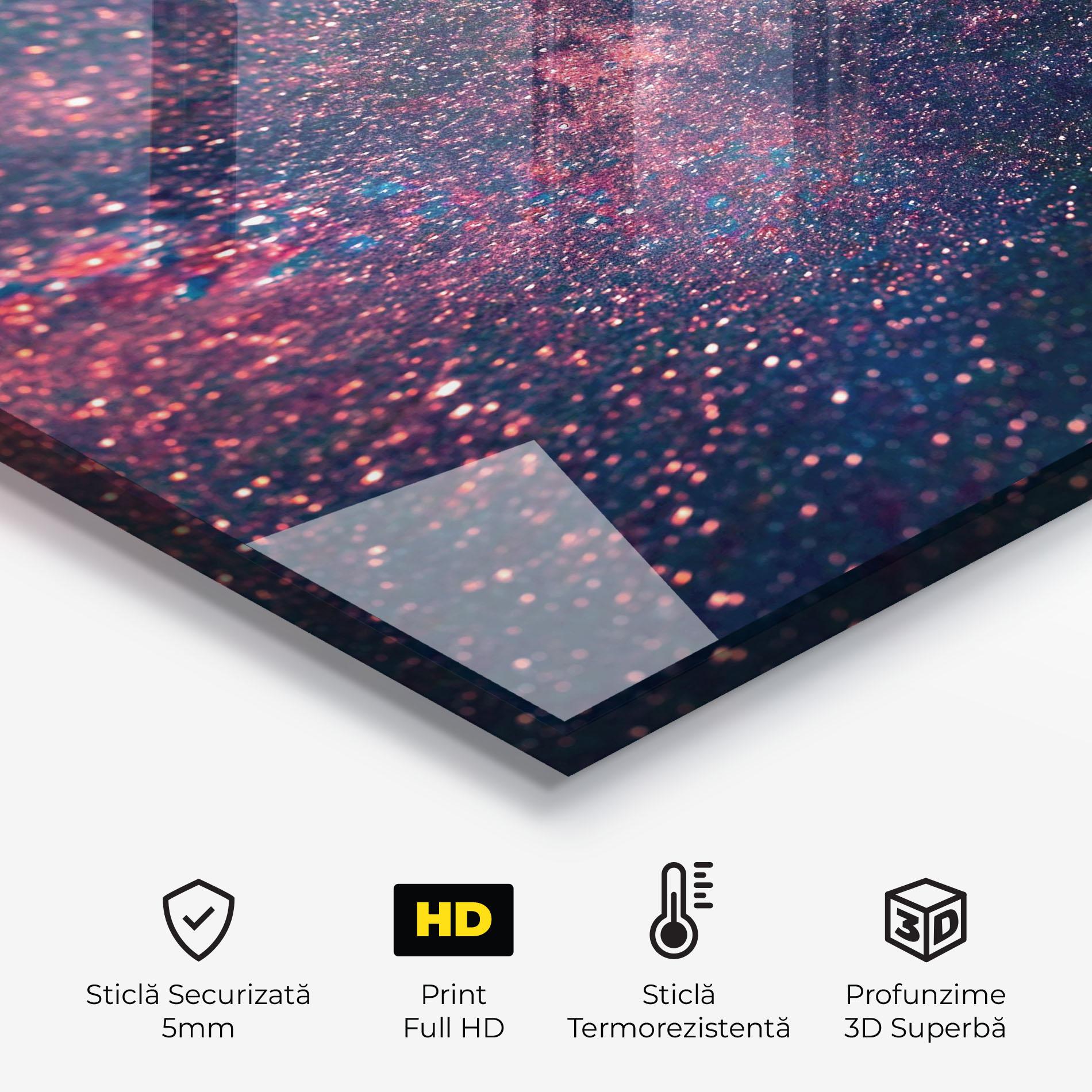 Panou Sticla Bucatarie Purple Spark mockup 2