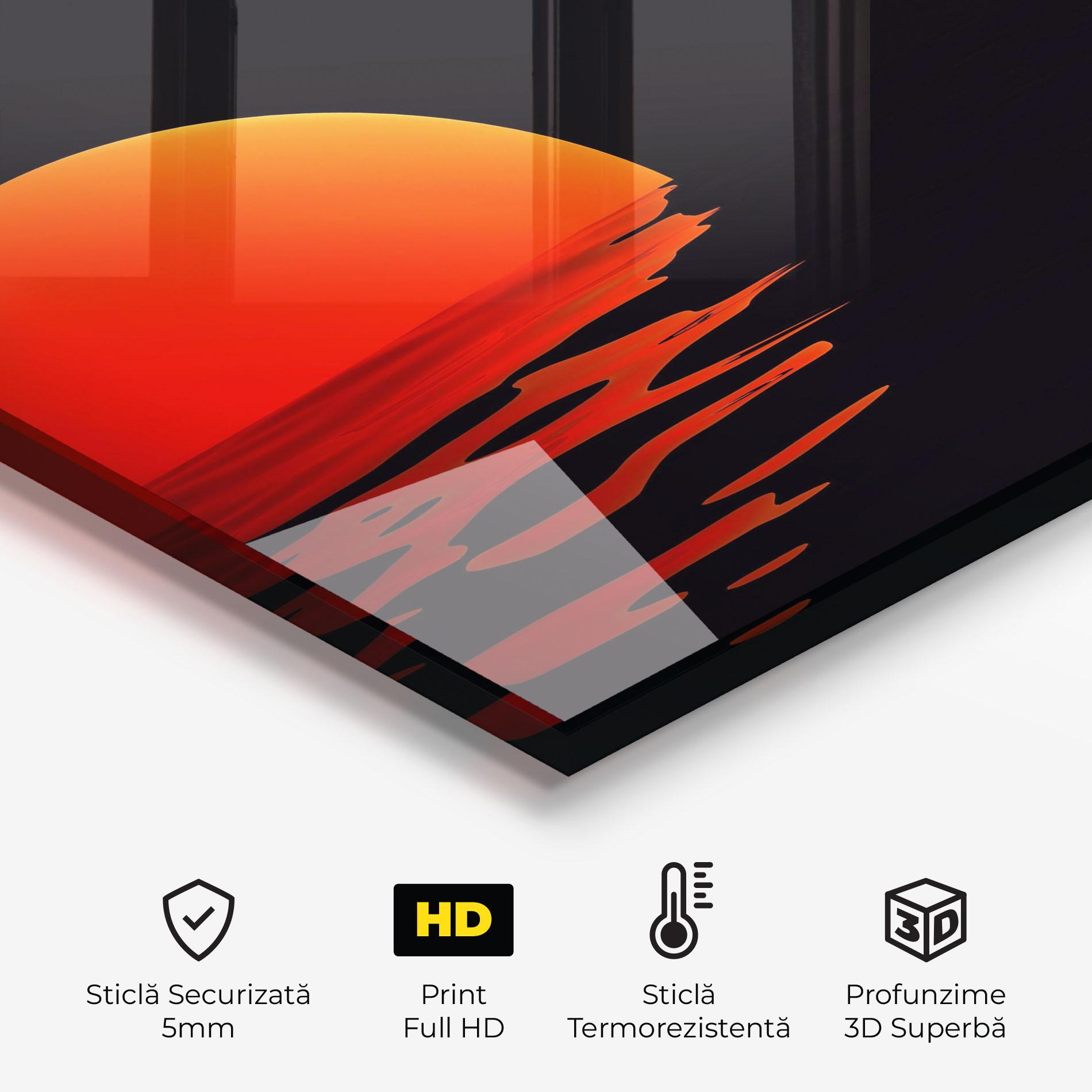 Panou Sticla Bucatarie Red Evening Sunset mockup 2