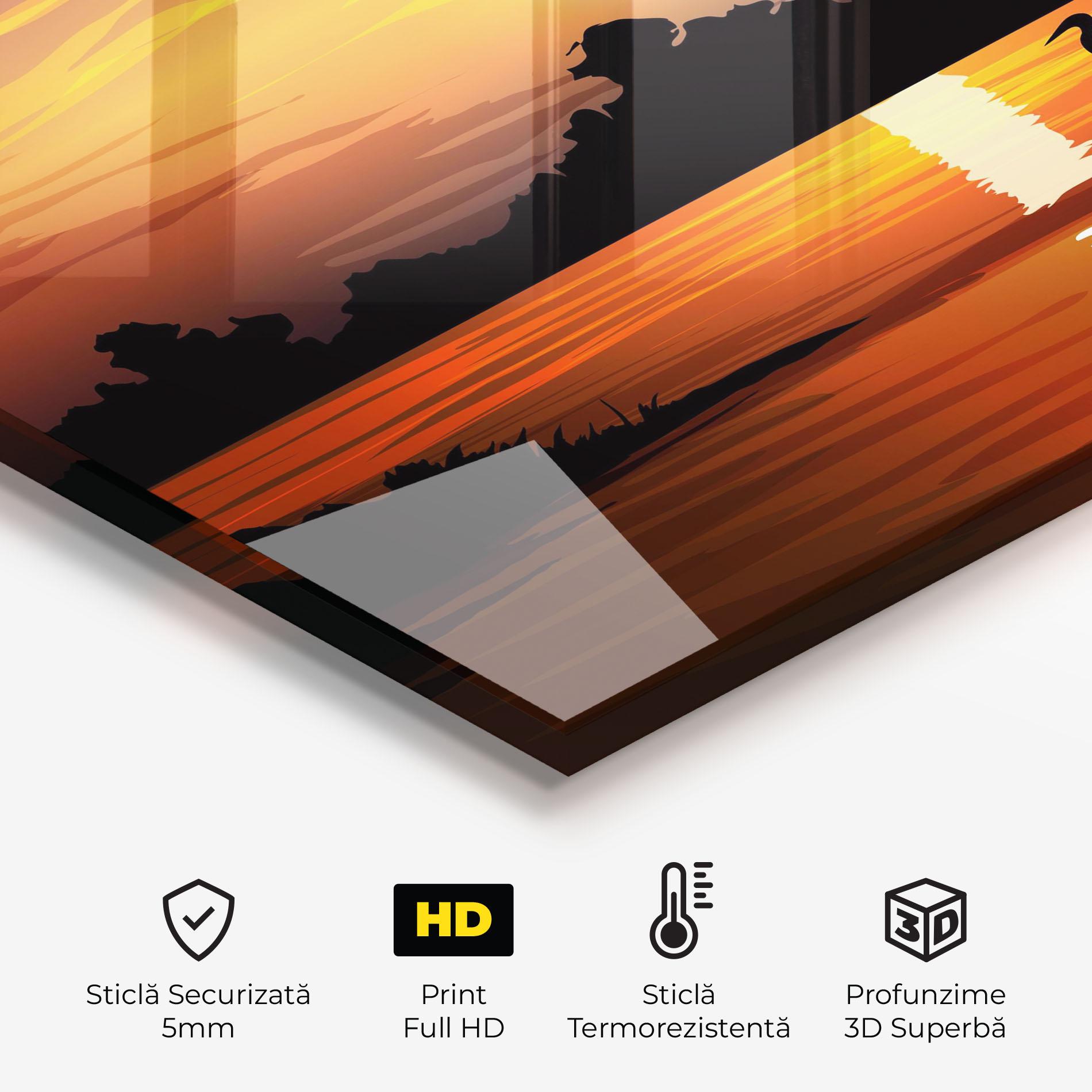 Panou Sticla Bucatarie Sunset Land mockup 2