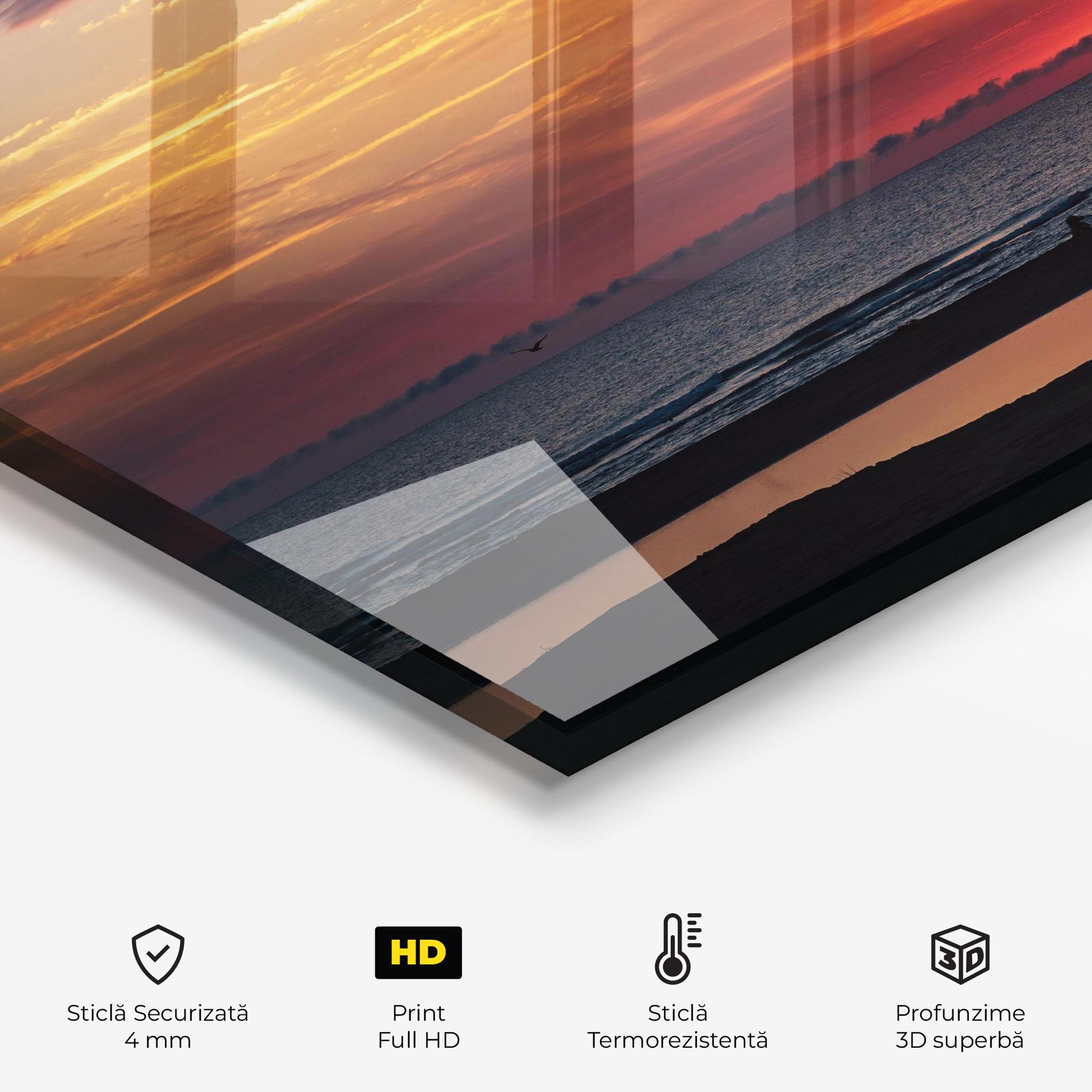 Panou Sticla Bucatarie Colorful Sunrise Sea mockup 2