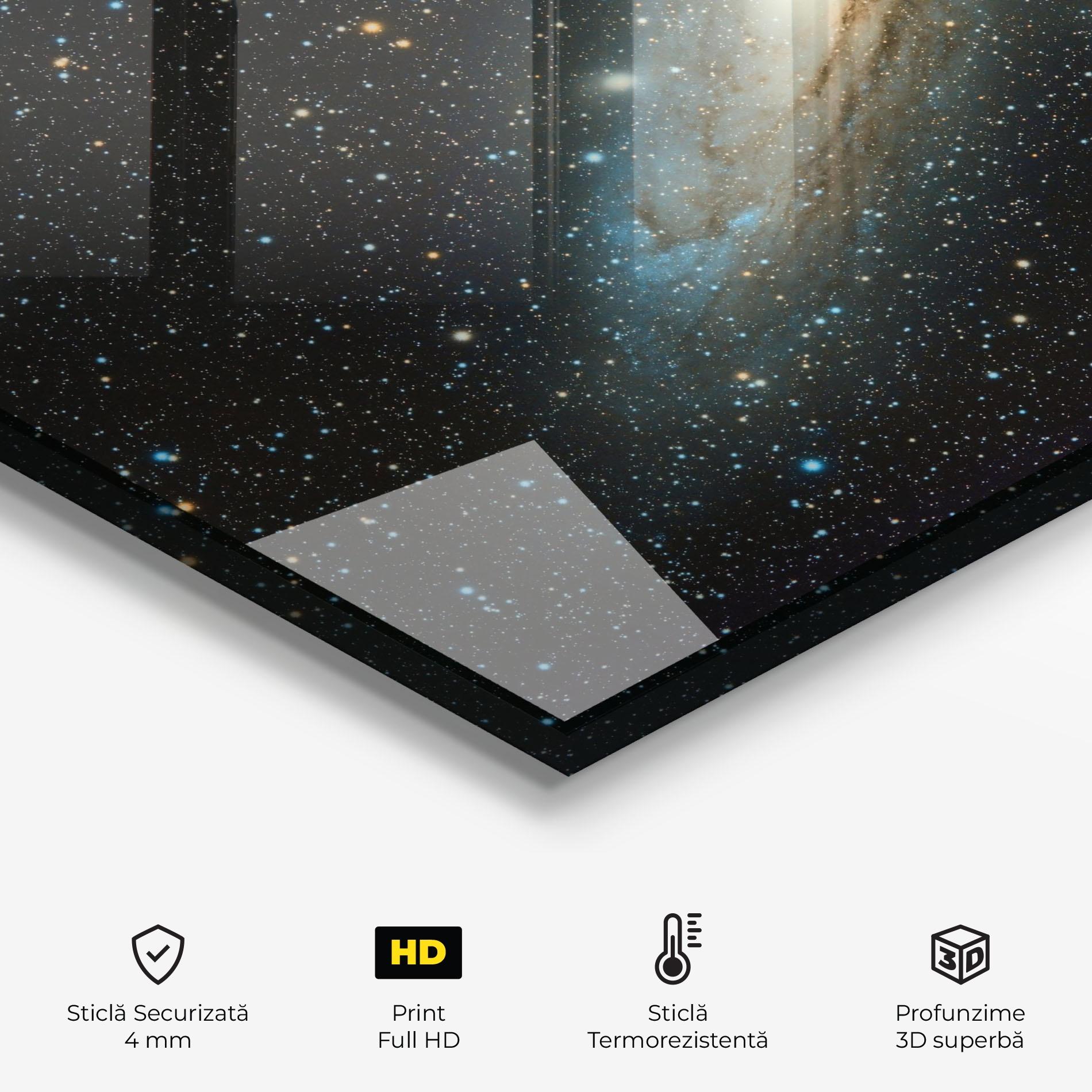 Panou Sticla Bucatarie Galaxy Stars mockup 2