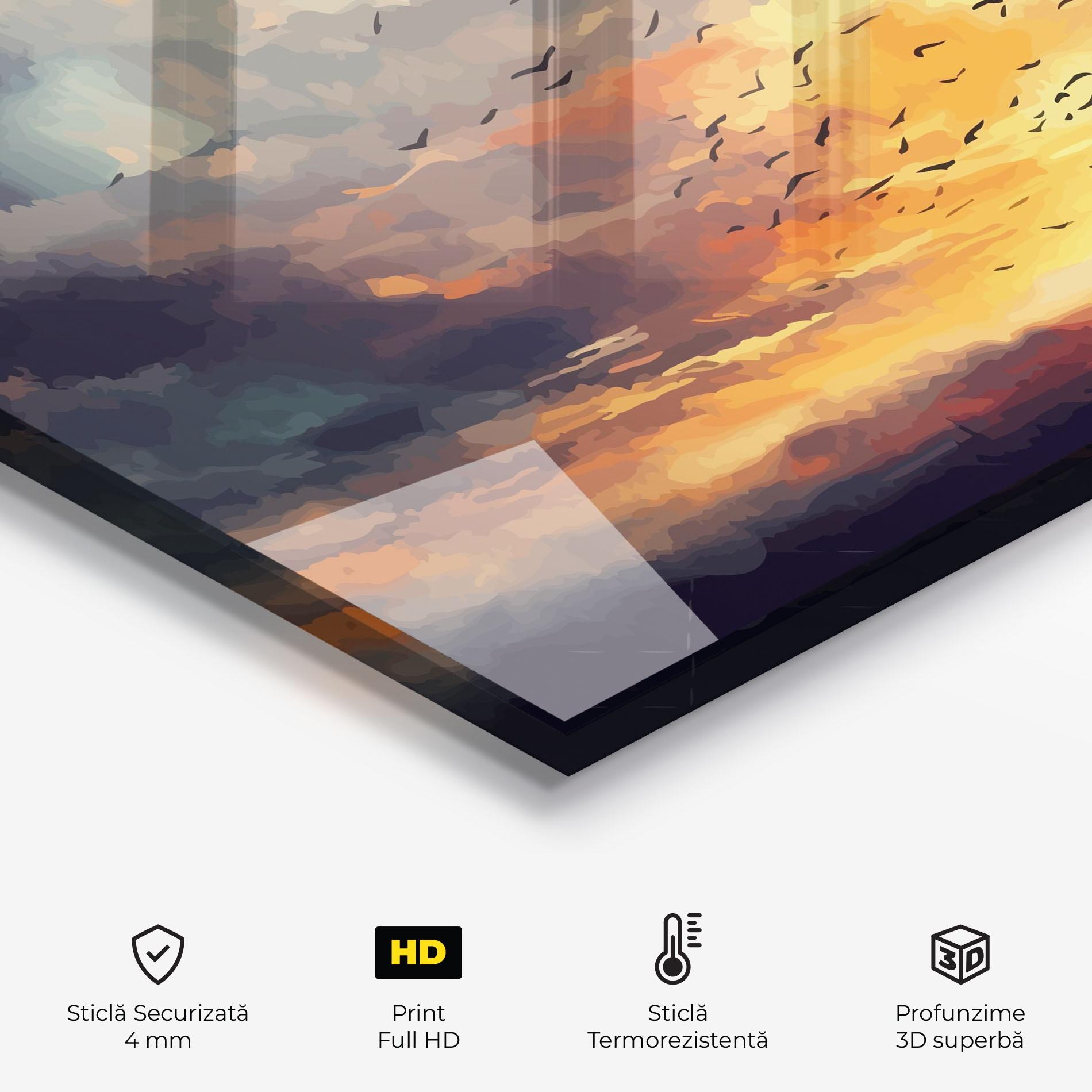 Panou Sticla Bucatarie Majestic Sunset mockup 2