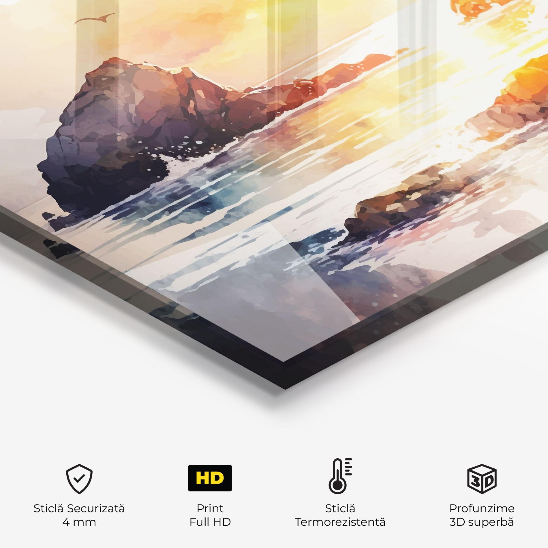 Panou Sticla Bucatarie Pretty Pastel Sunset mockup 2