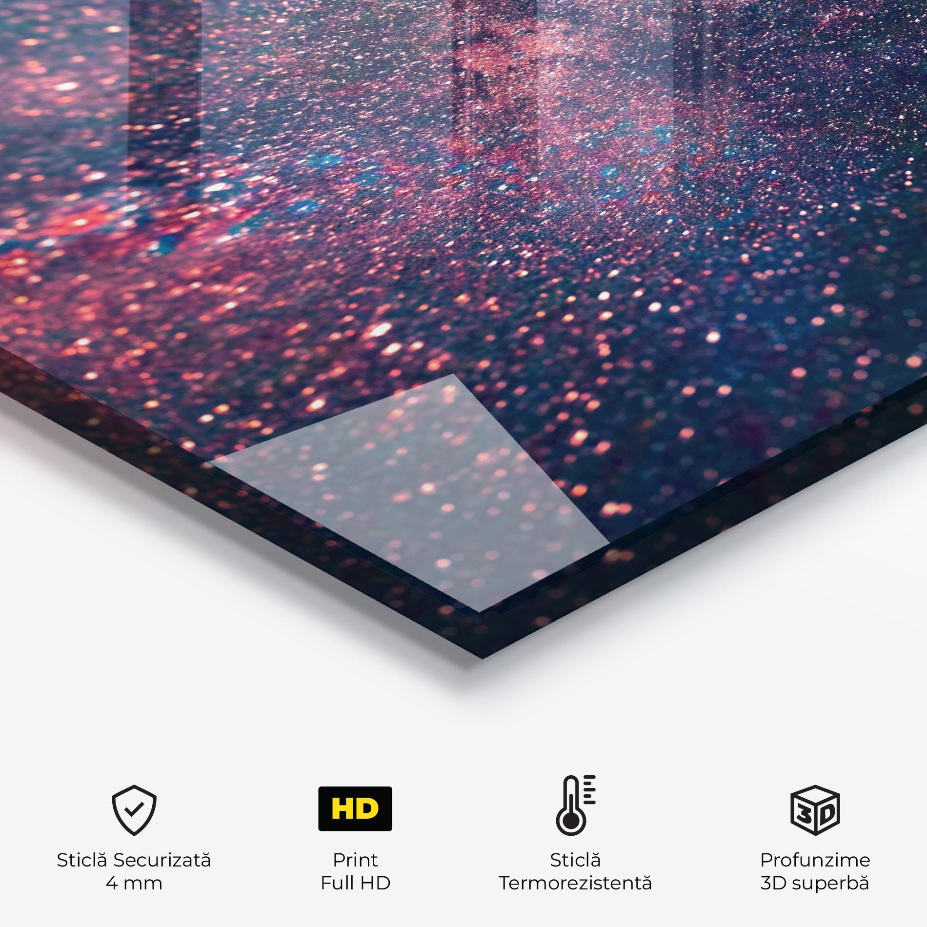 Panou Sticla Bucatarie Purple Spark mockup 2