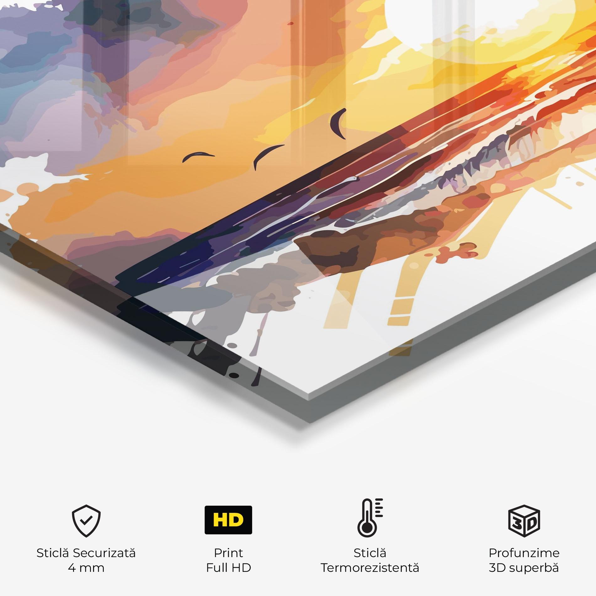 Panou Sticla Bucatarie Sunset Art mockup 2
