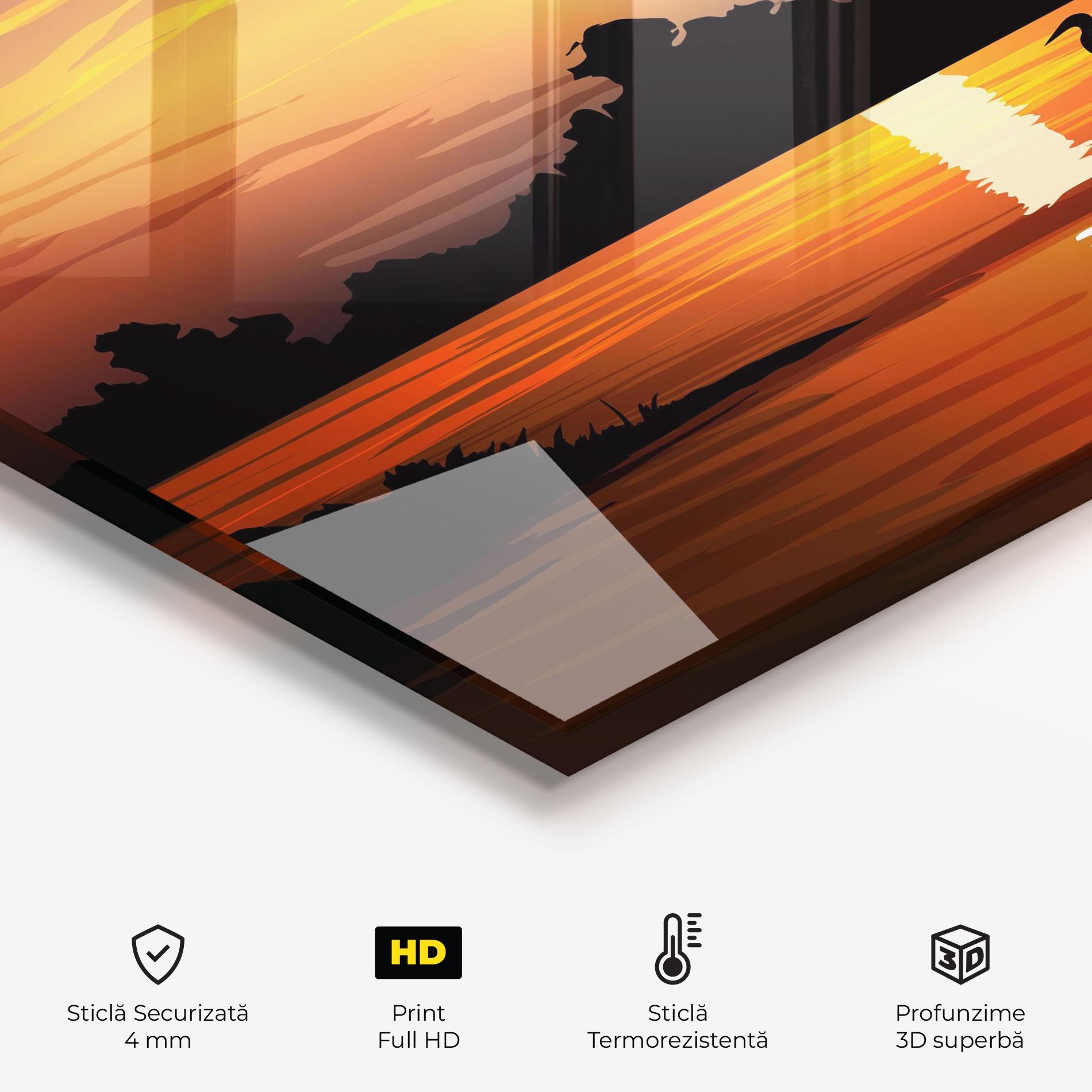 Panou Sticla Bucatarie Sunset Land mockup 2