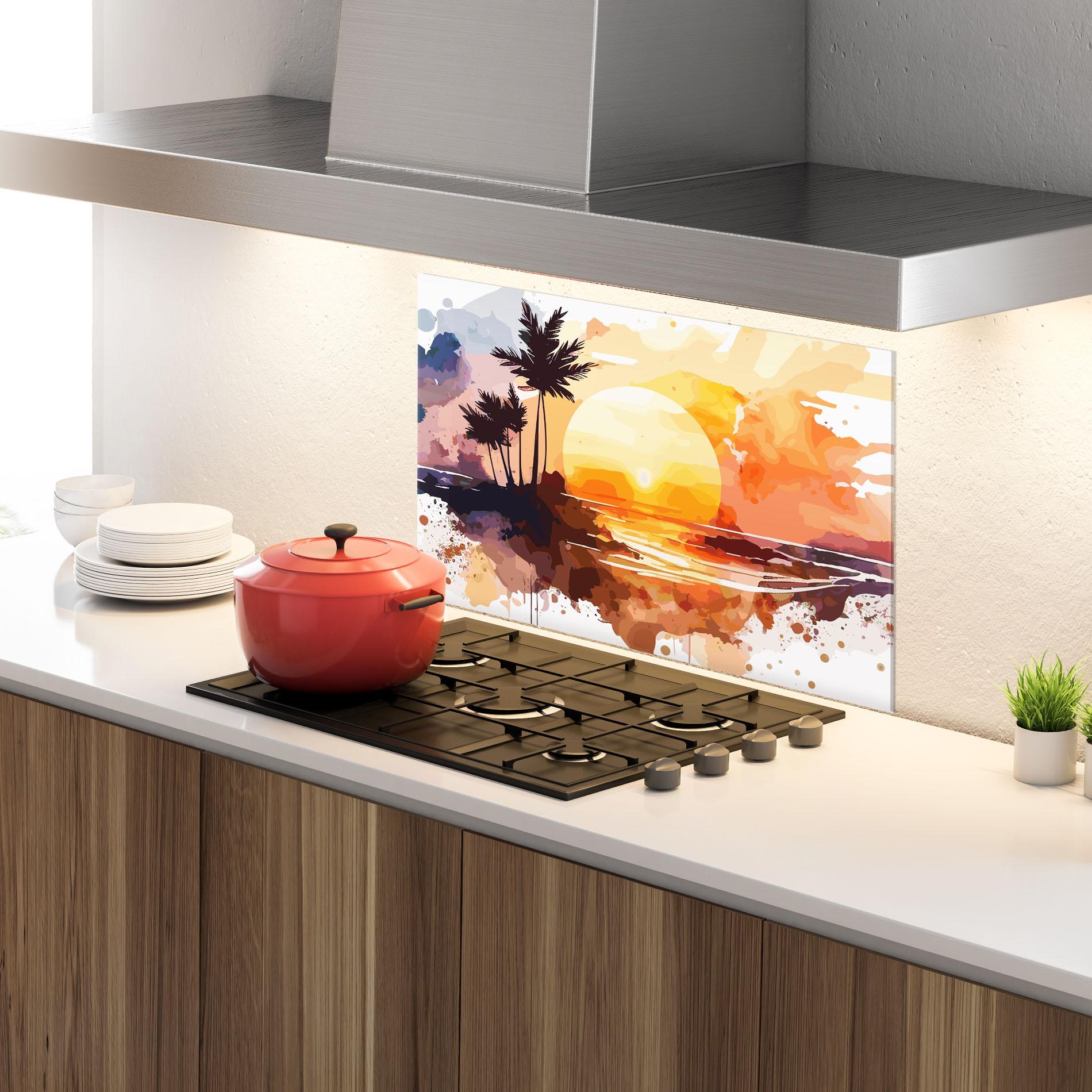 Panou Sticla Bucatarie Beautiful Sunrise mockup 4