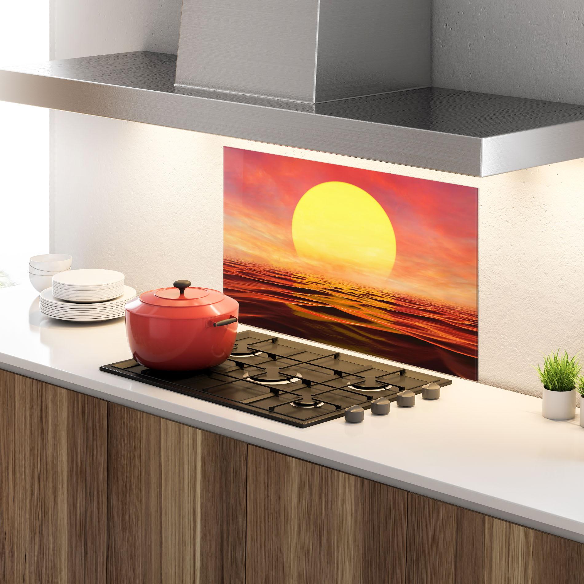 Panou Sticla Bucatarie Clouds Reflection Sky mockup 4