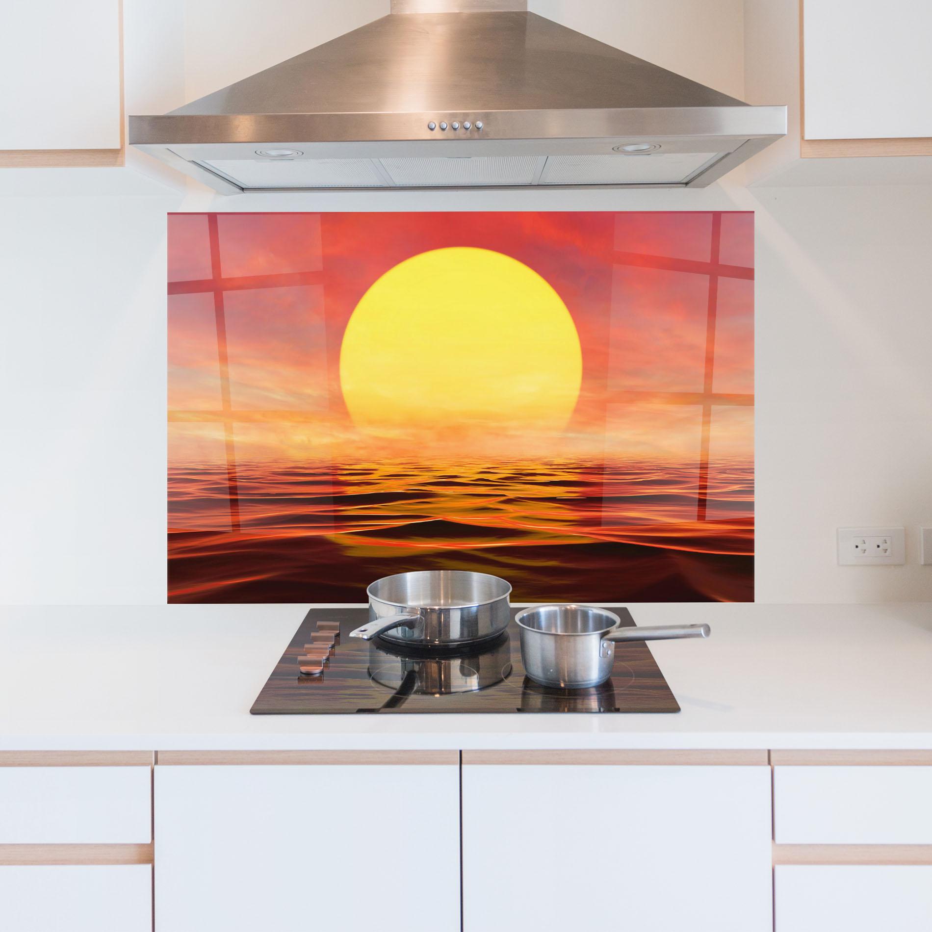 Panou Sticla Bucatarie Clouds Reflection Sky mockup 5