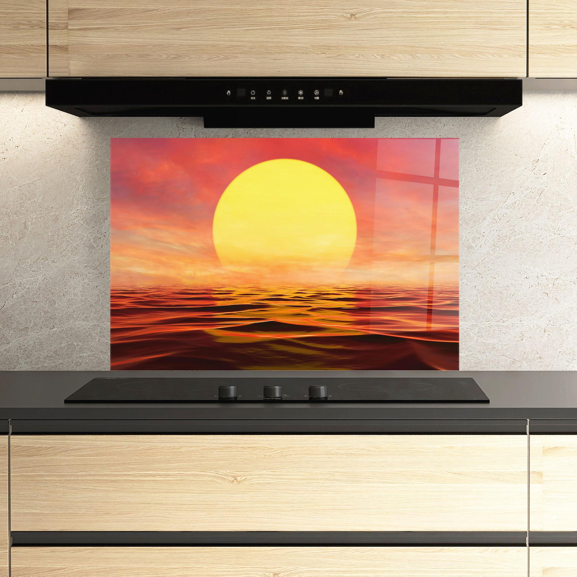 Panou Sticla Bucatarie Clouds Reflection Sky mockup 3