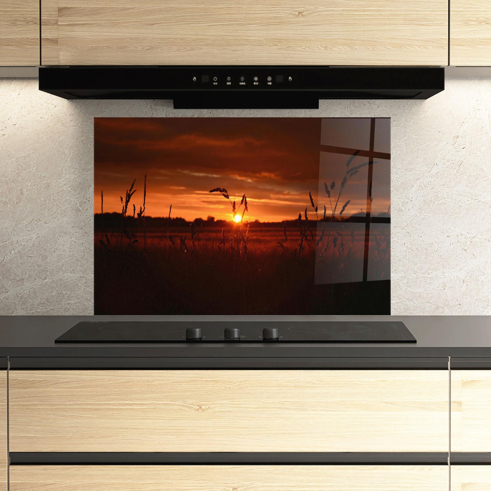 Panou Sticla Bucatarie Field Shilouette mockup 3