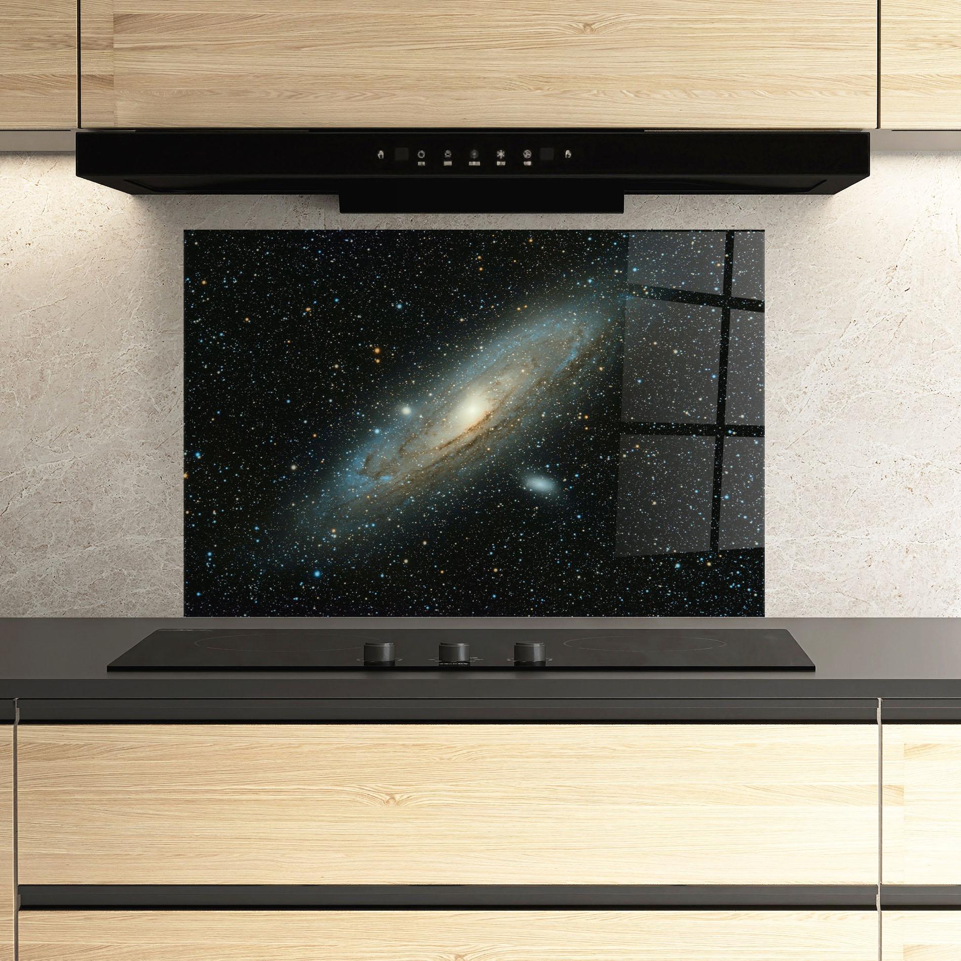 Panou Sticla Bucatarie Galaxy Stars mockup 3