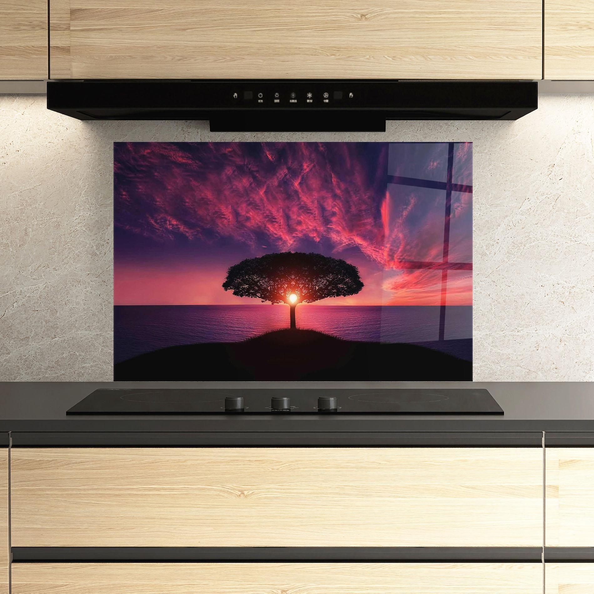 Panou Sticla Bucatarie Sun Tree mockup 3