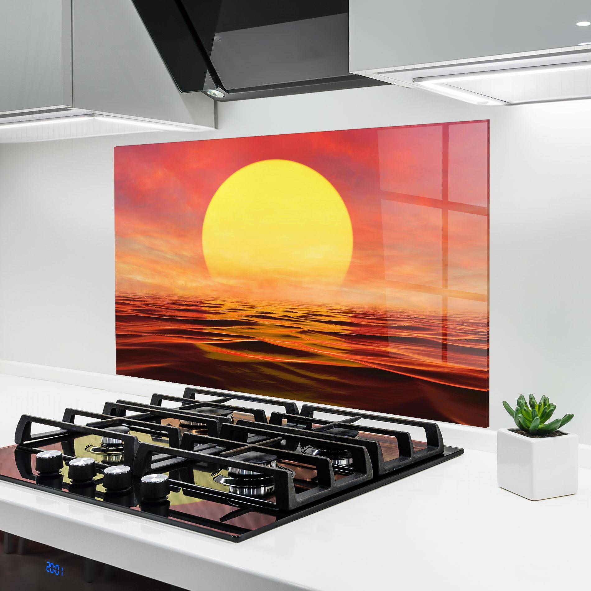 Panou Sticla Bucatarie Clouds Reflection Sky mockup 6