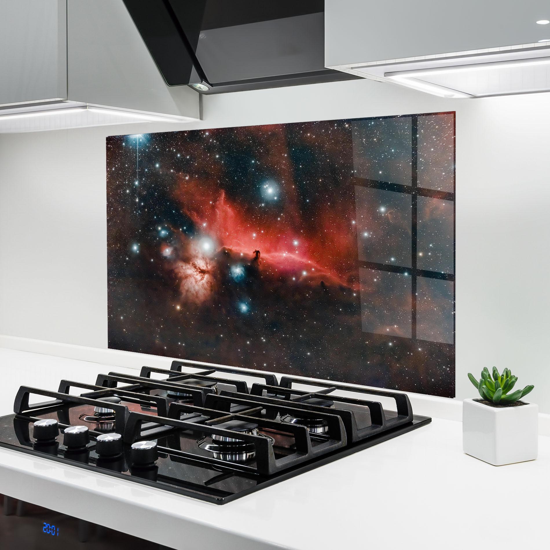 Panou Sticla Bucatarie Galactic Abstract mockup 6