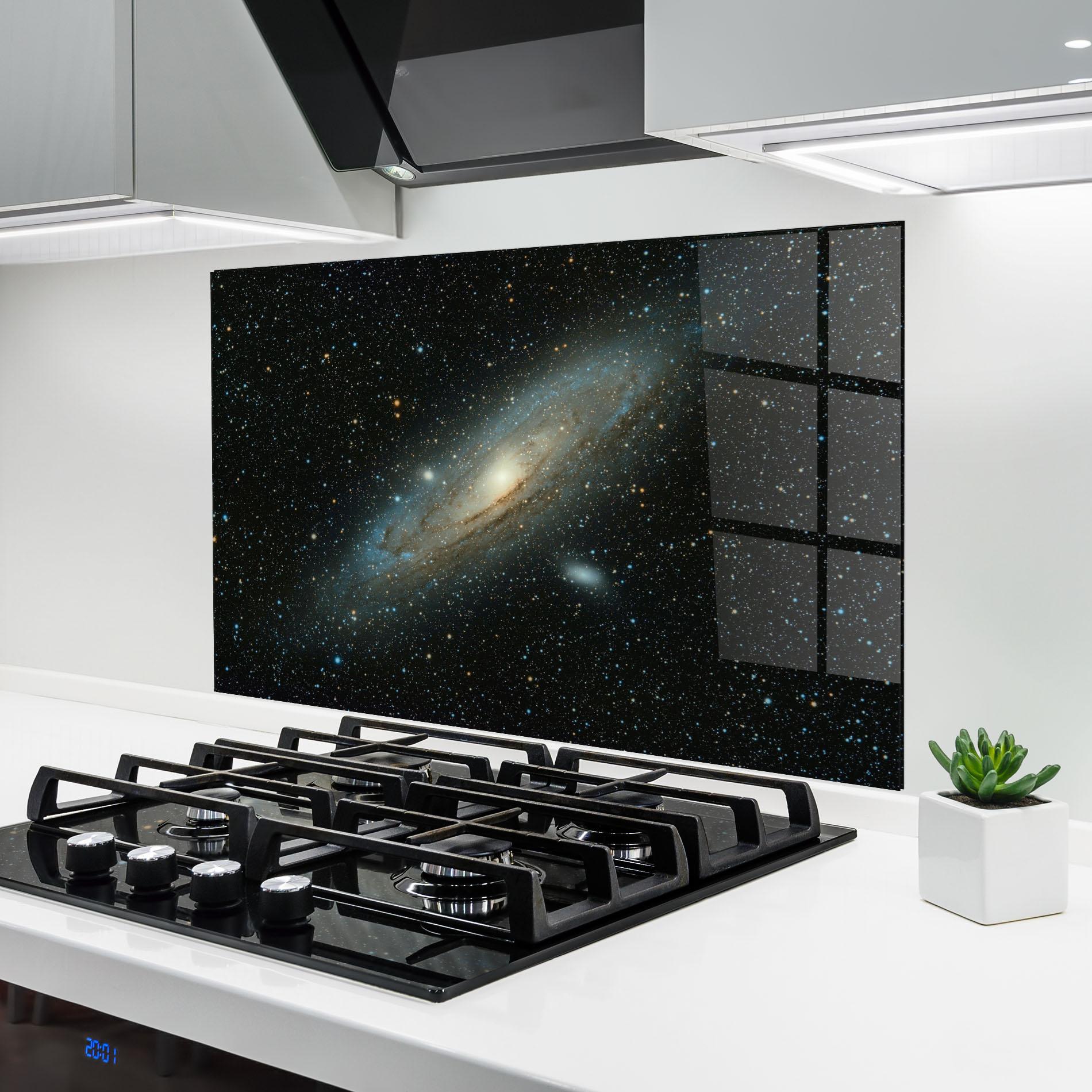 Panou Sticla Bucatarie Galaxy Stars mockup 6