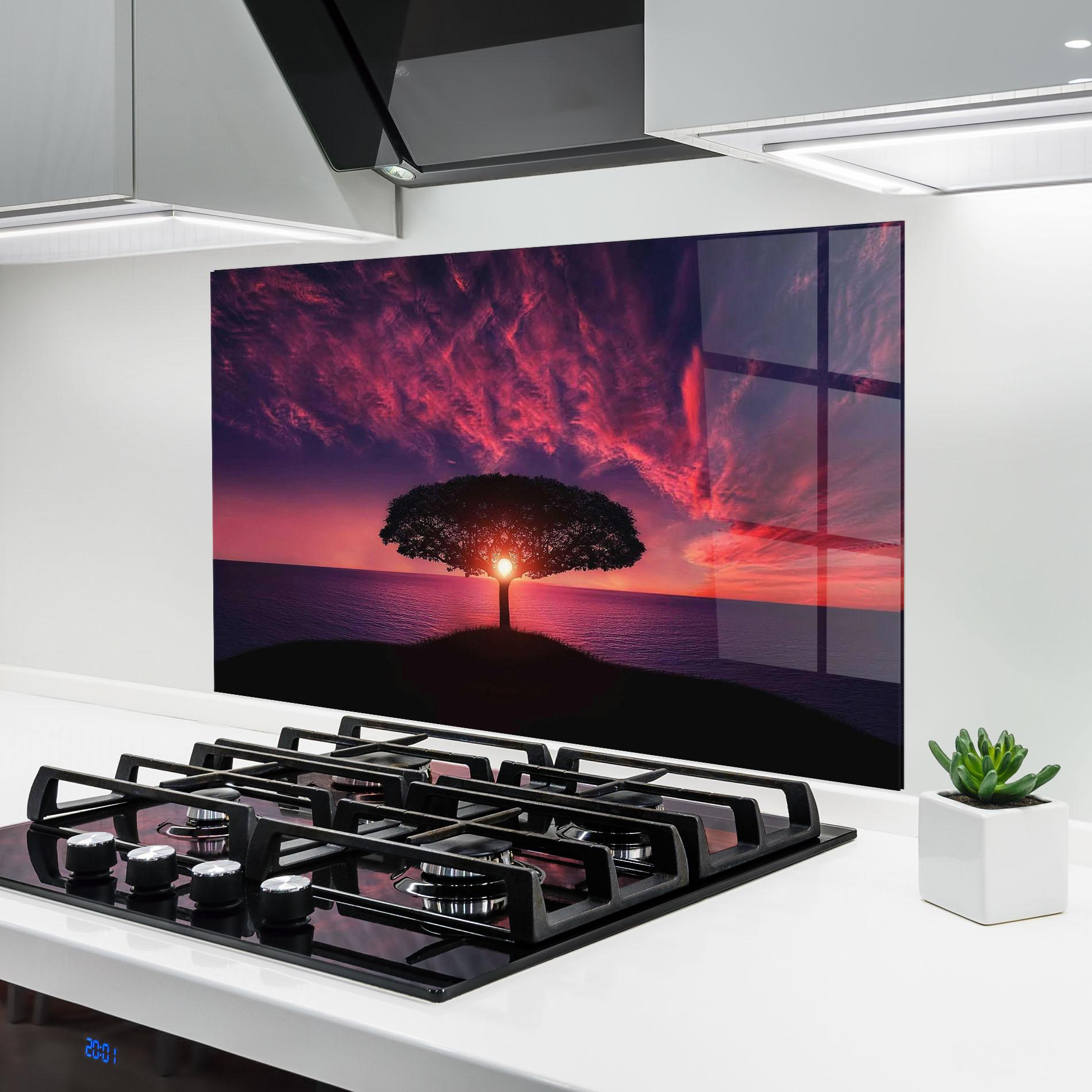 Panou Sticla Bucatarie Sun Tree mockup 6