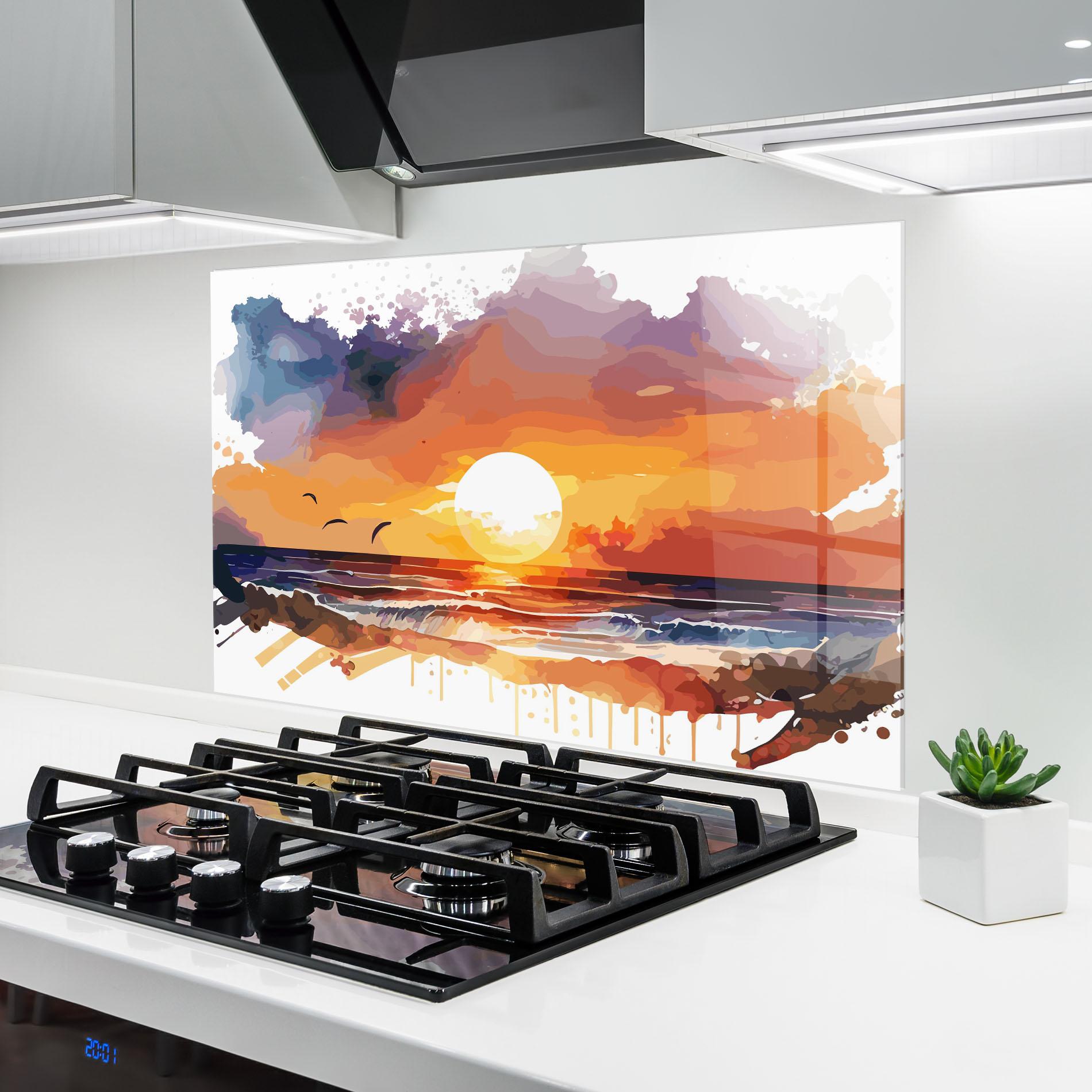 Panou Sticla Bucatarie Sunset Art mockup 6