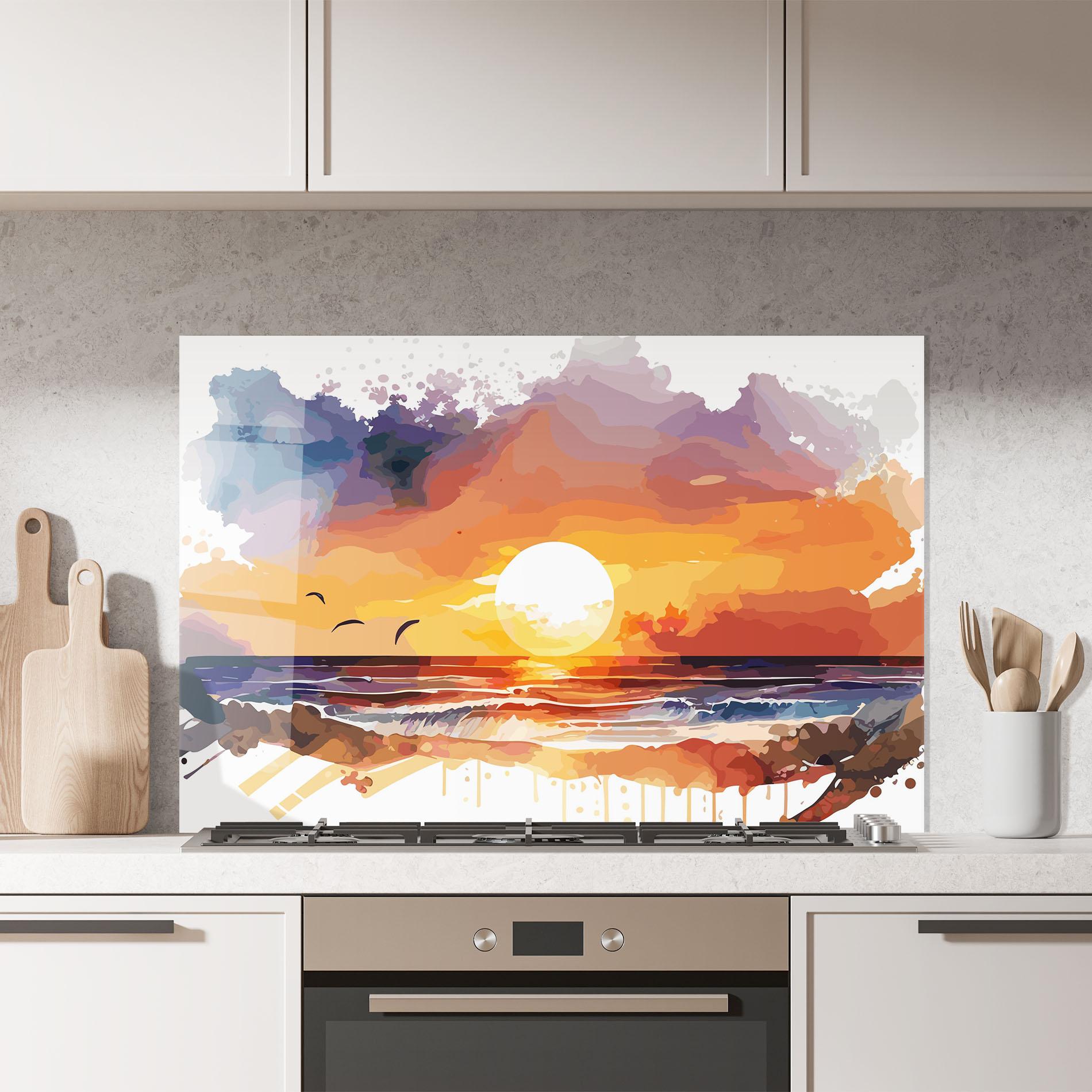 Panou Sticla Bucatarie Sunset Art mockup 7
