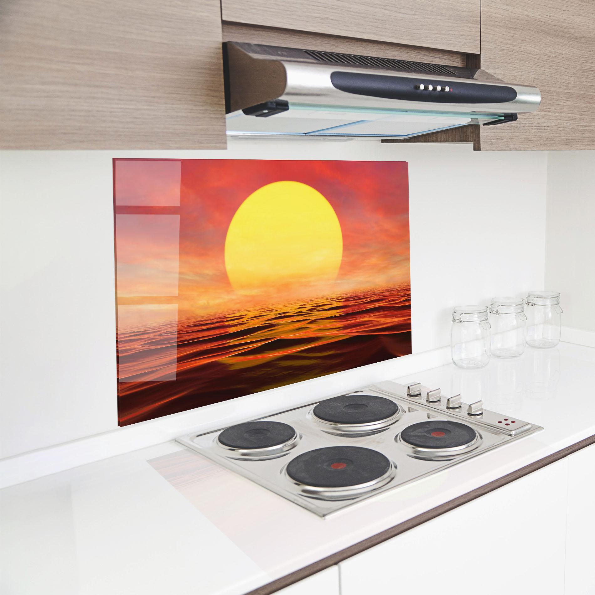 Panou Sticla Bucatarie Clouds Reflection Sky mockup 8