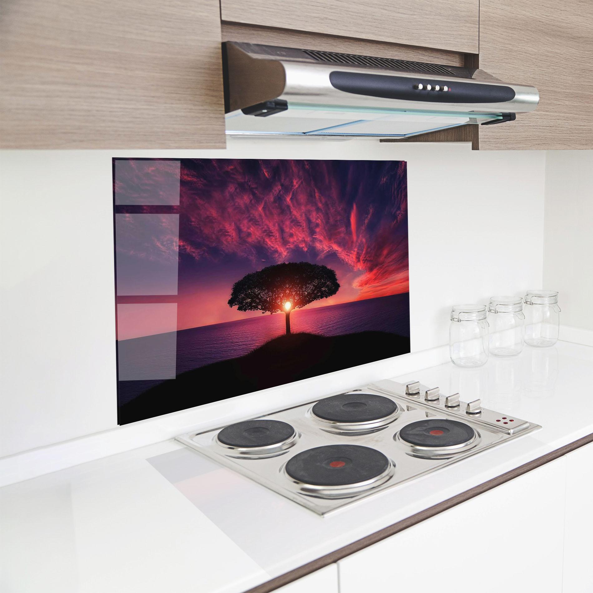 Panou Sticla Bucatarie Sun Tree mockup 8