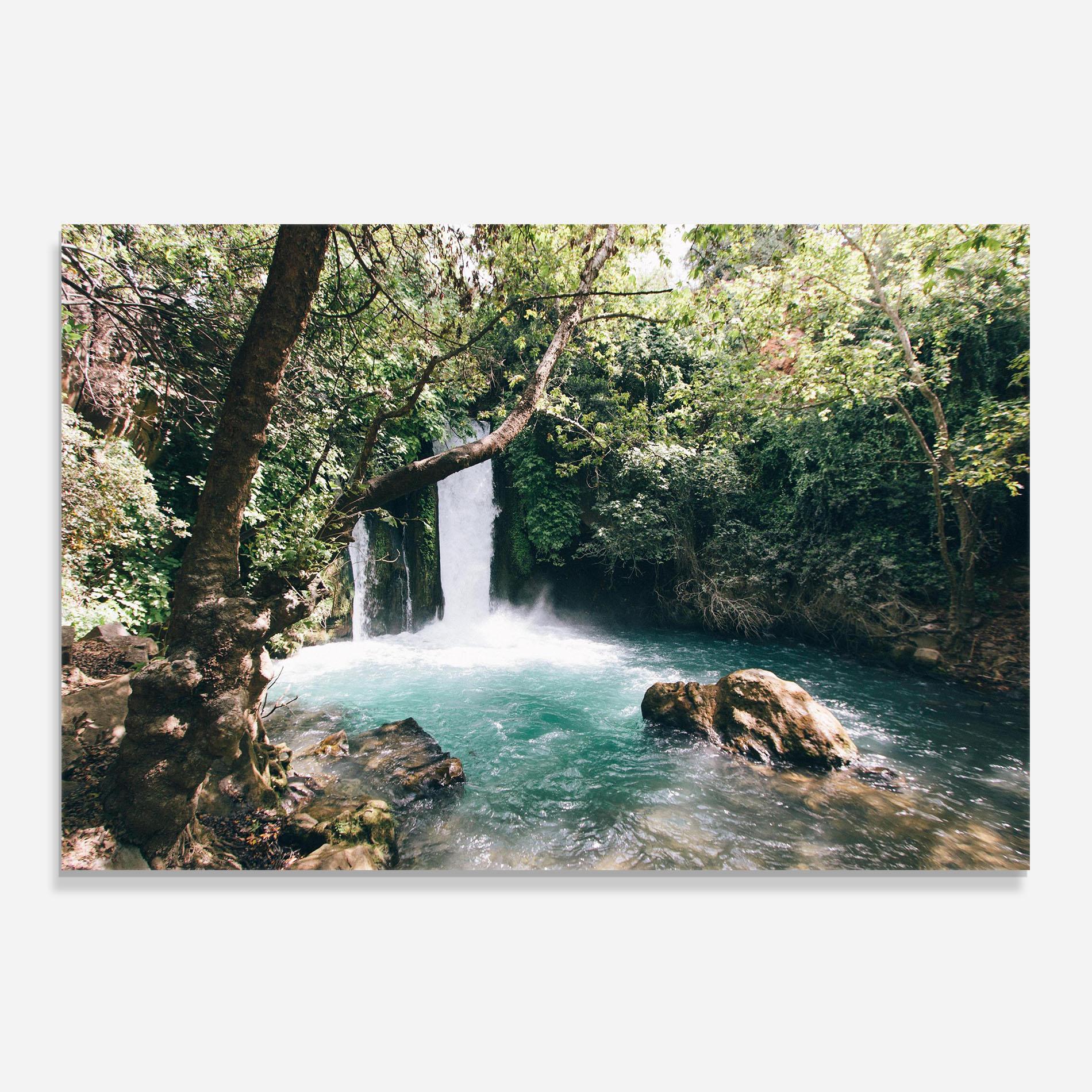 Panou Sticla Bucatarie Beautiful Blue Waterfall mockup 0