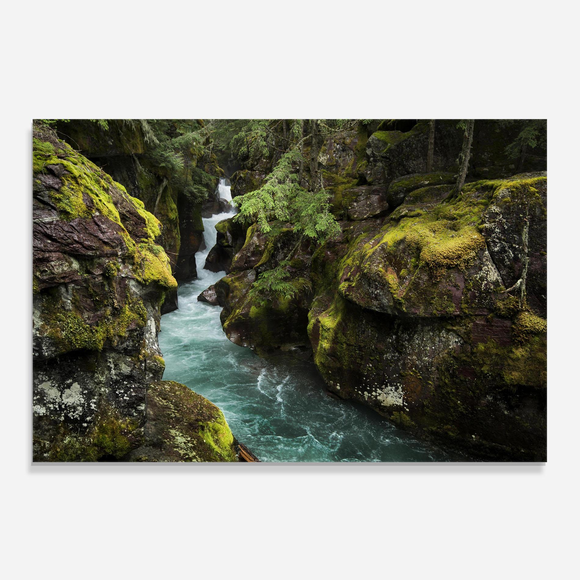 Panou Sticla Bucatarie Blue Majestic Waterfall mockup 0