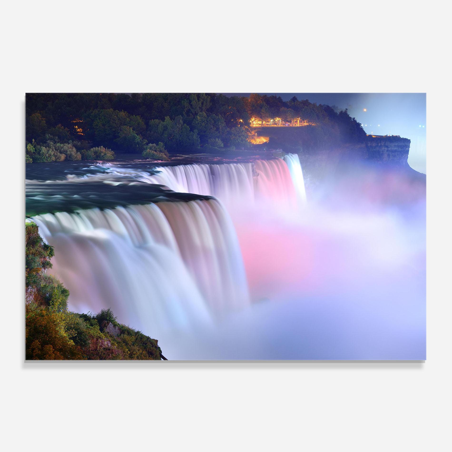 Panou Sticla Bucatarie Dreamy Purple Waterfall mockup 0