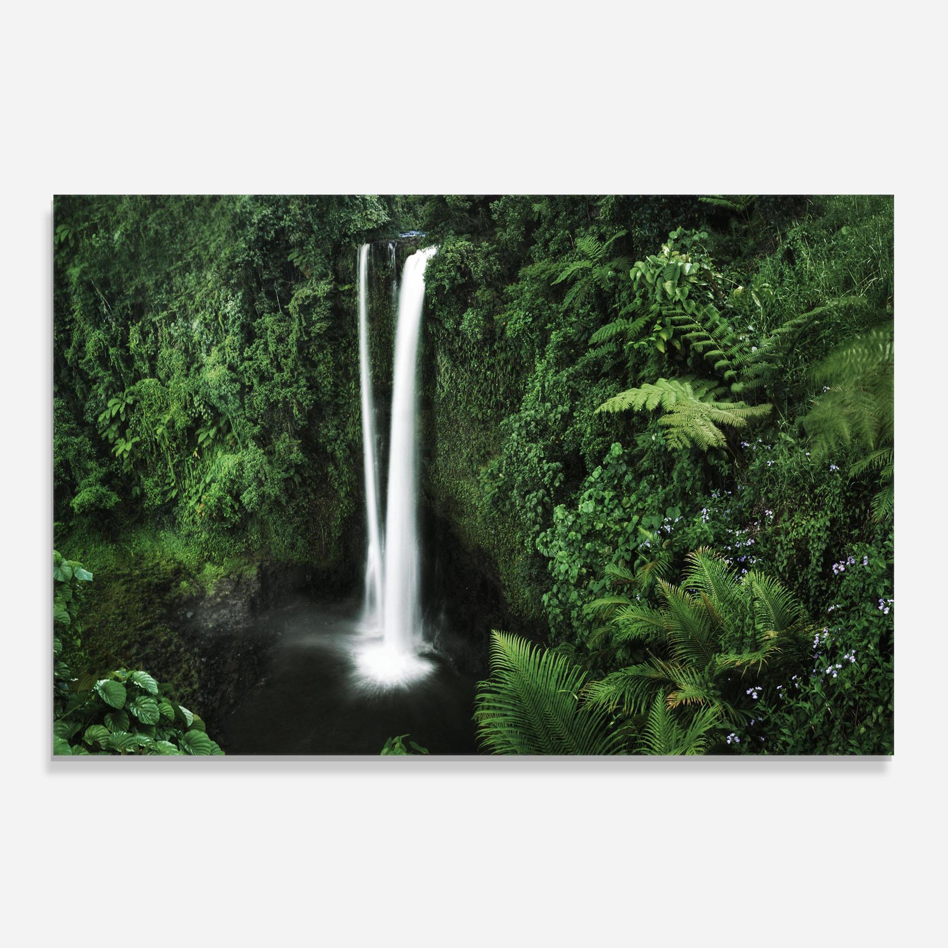 Panou Sticla Bucatarie Green Nature Waterfall mockup 0