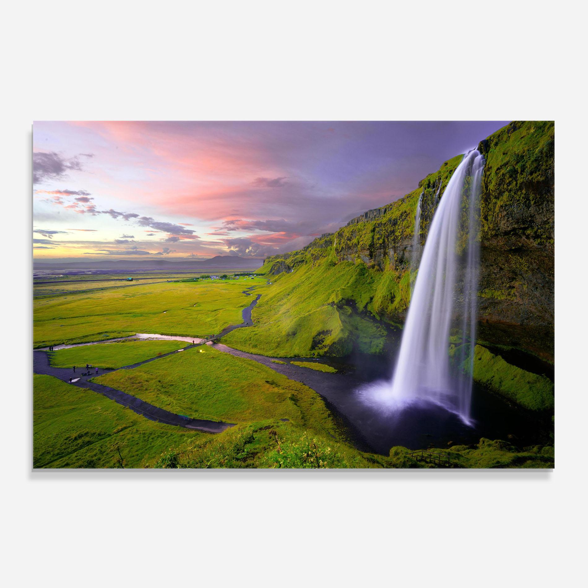 Panou Sticla Bucatarie Pink Wky Waterfall mockup 0