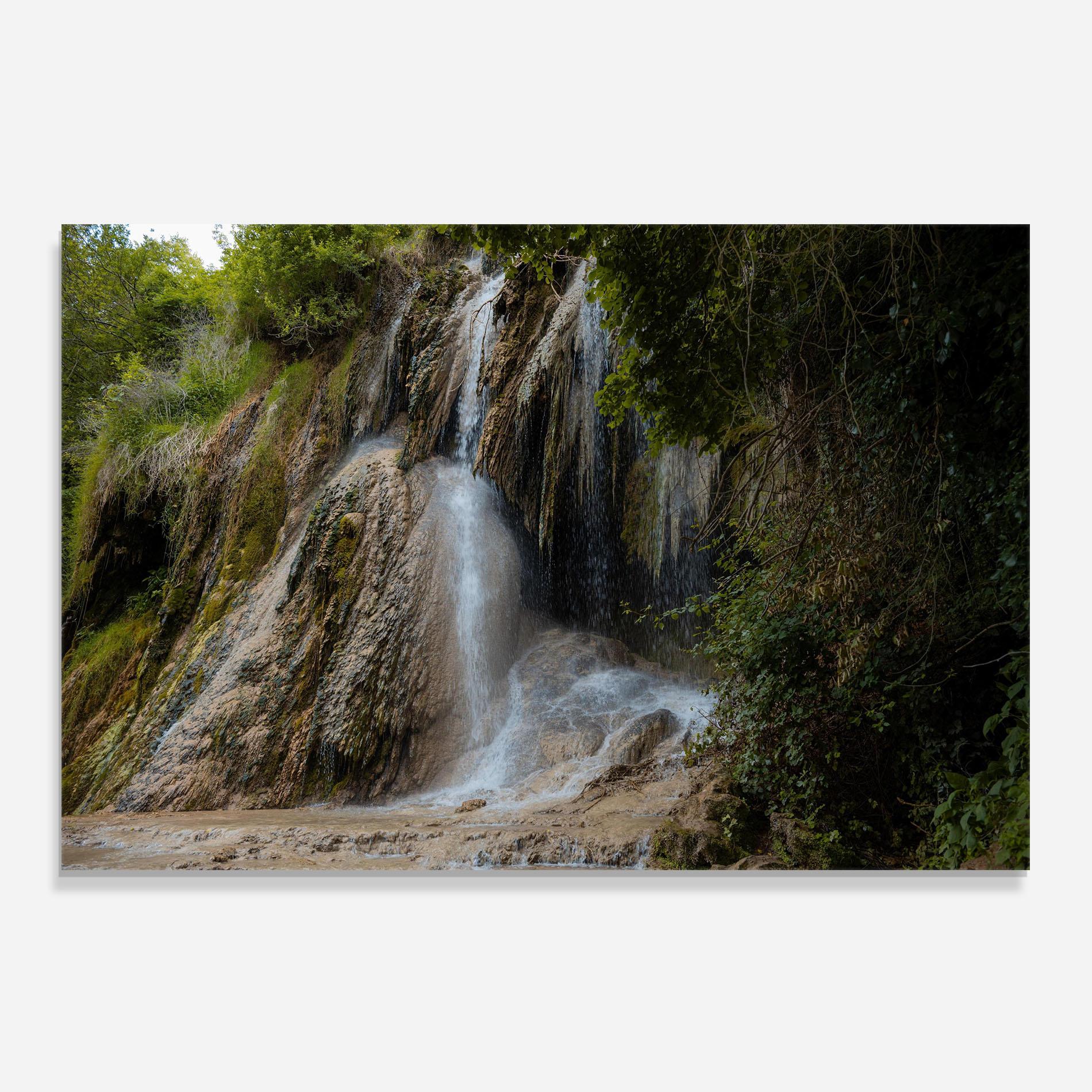 Panou Sticla Bucatarie Pretty Waterfall Forest mockup 0