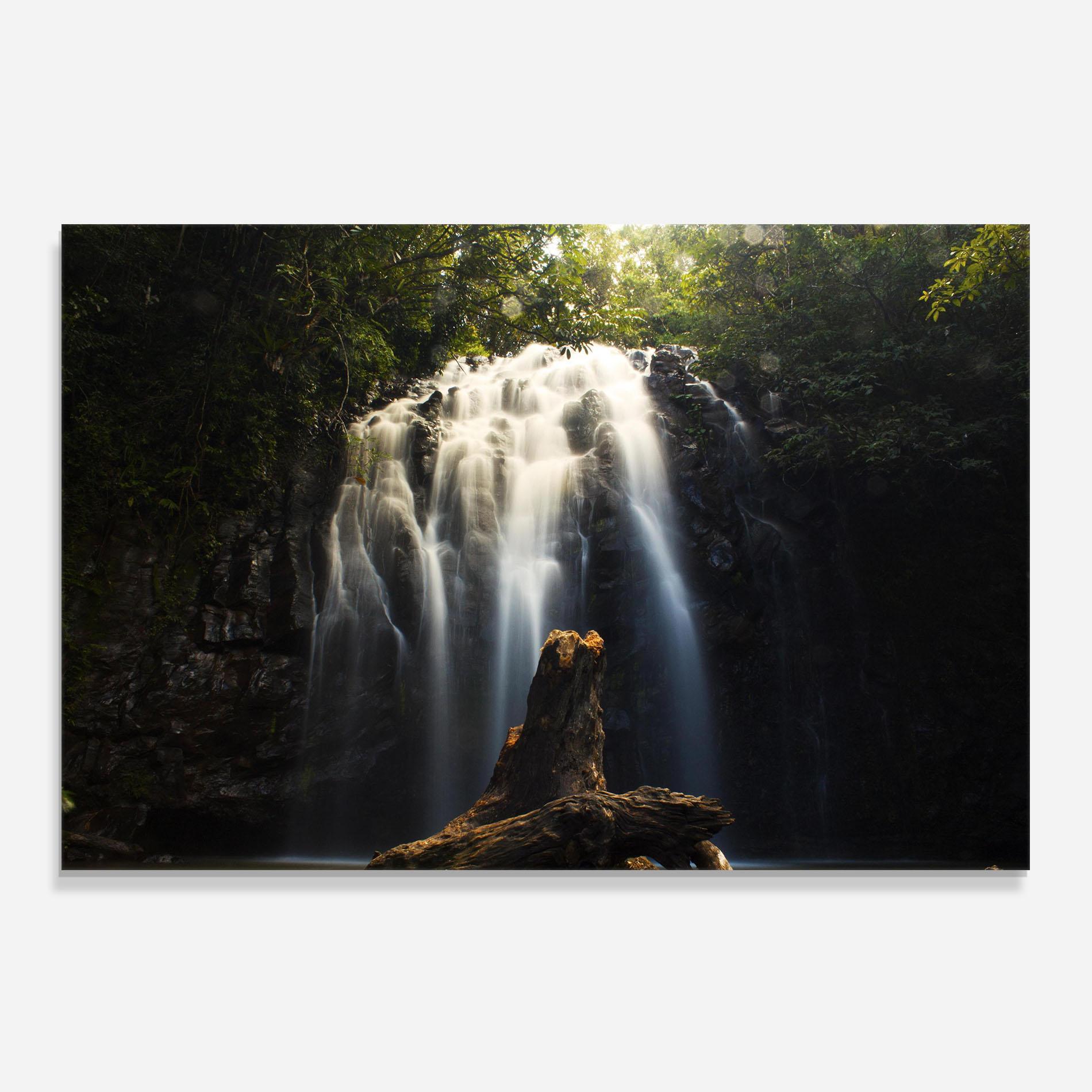 Panou Sticla Bucatarie Tree Log Waterfall mockup 0