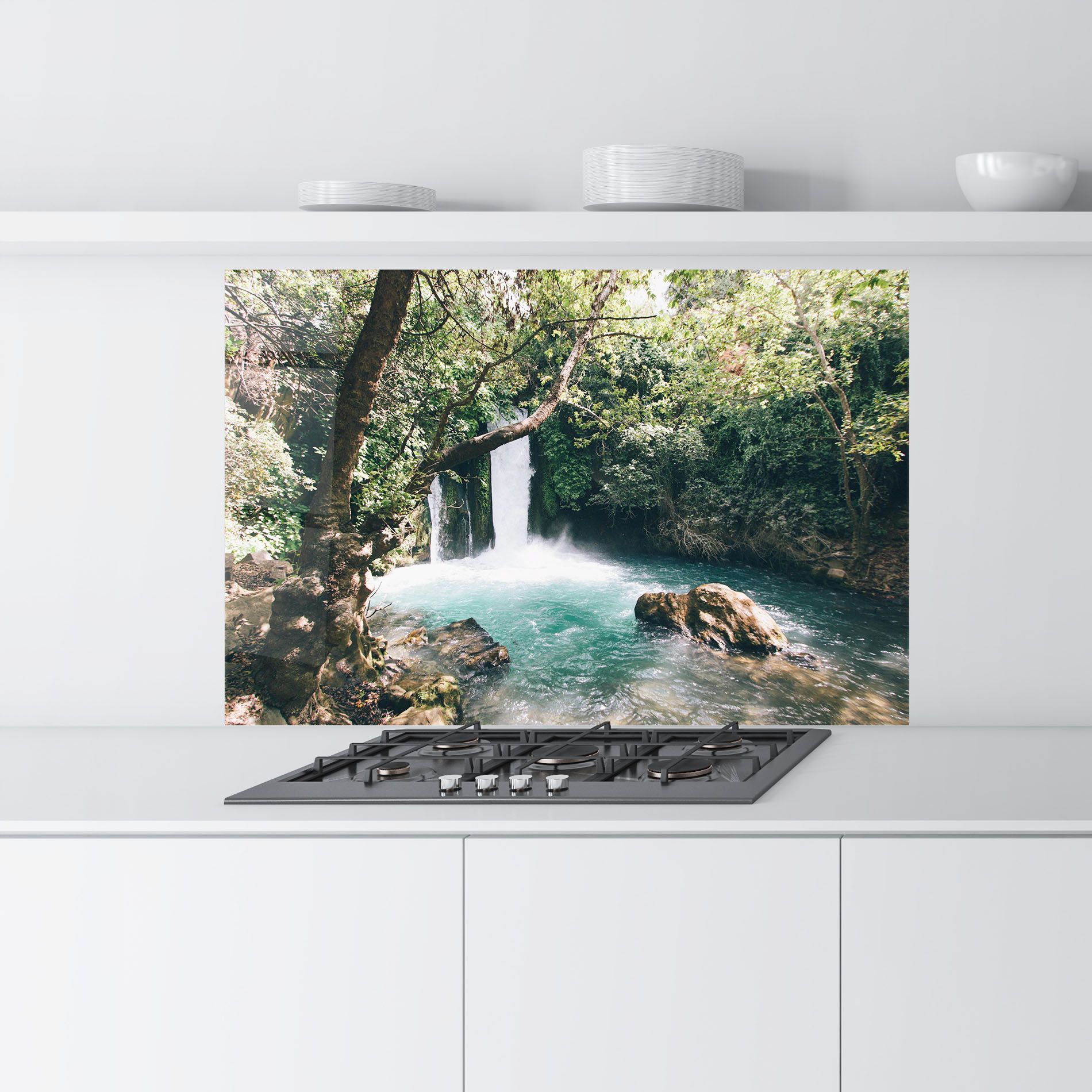 Beautiful Blue Waterfall mockup 9