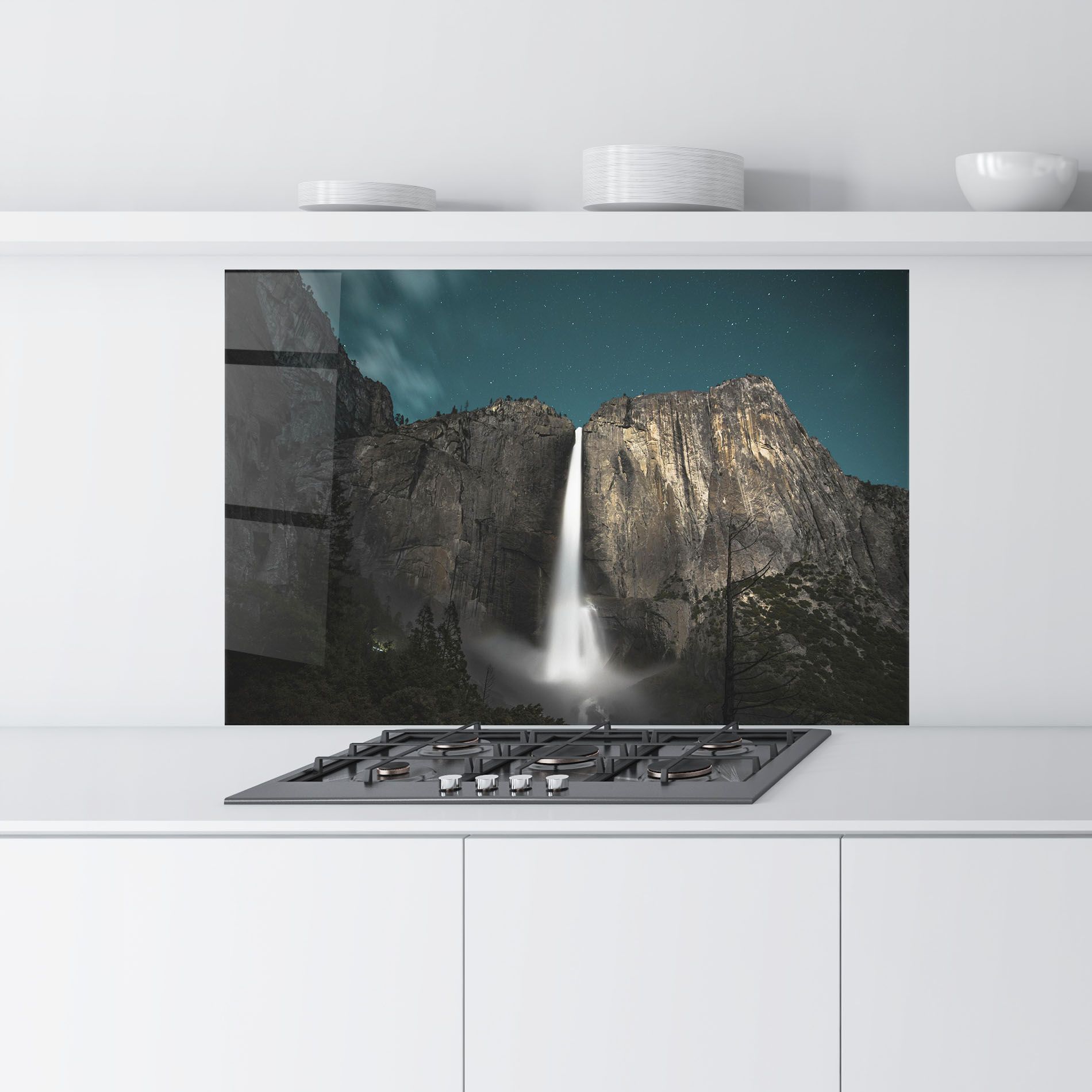 Dark Blue Sky Waterfall mockup 9