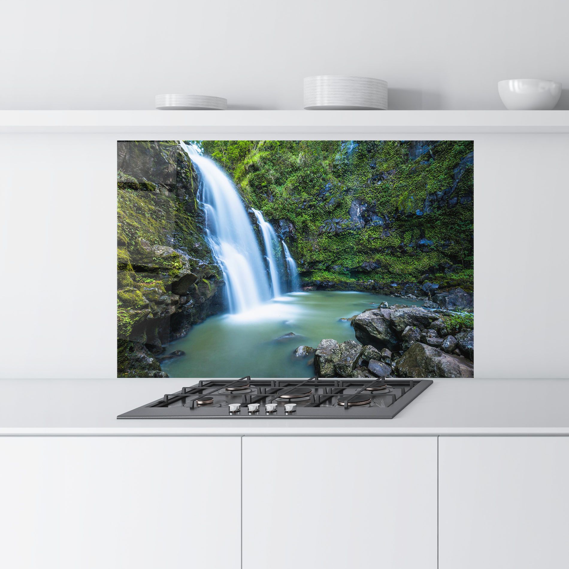 Swimming In Waterfall mockup 9