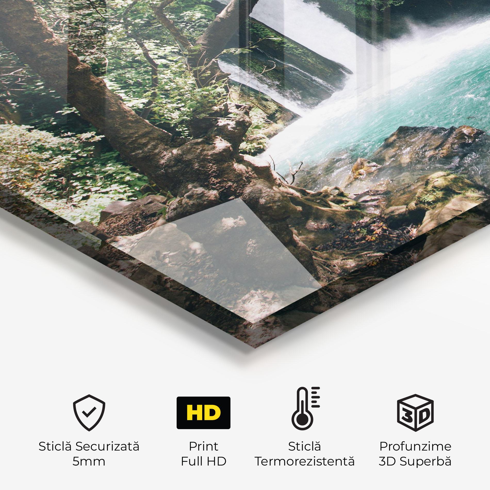 Panou Sticla Bucatarie Beautiful Blue Waterfall mockup 2