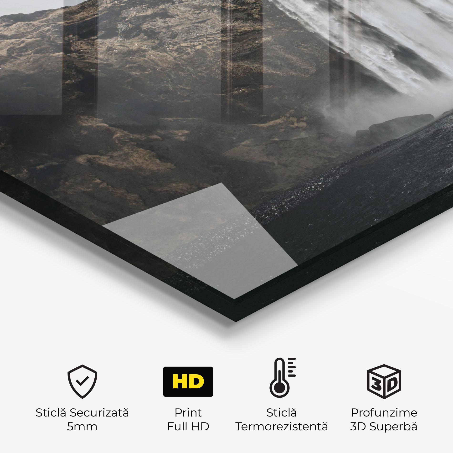 Panou Sticla Bucatarie Grey Waterfall mockup 2